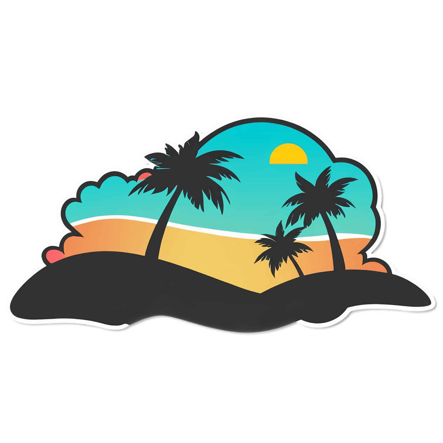 Beach cute sticker isolated on transparent background #12351