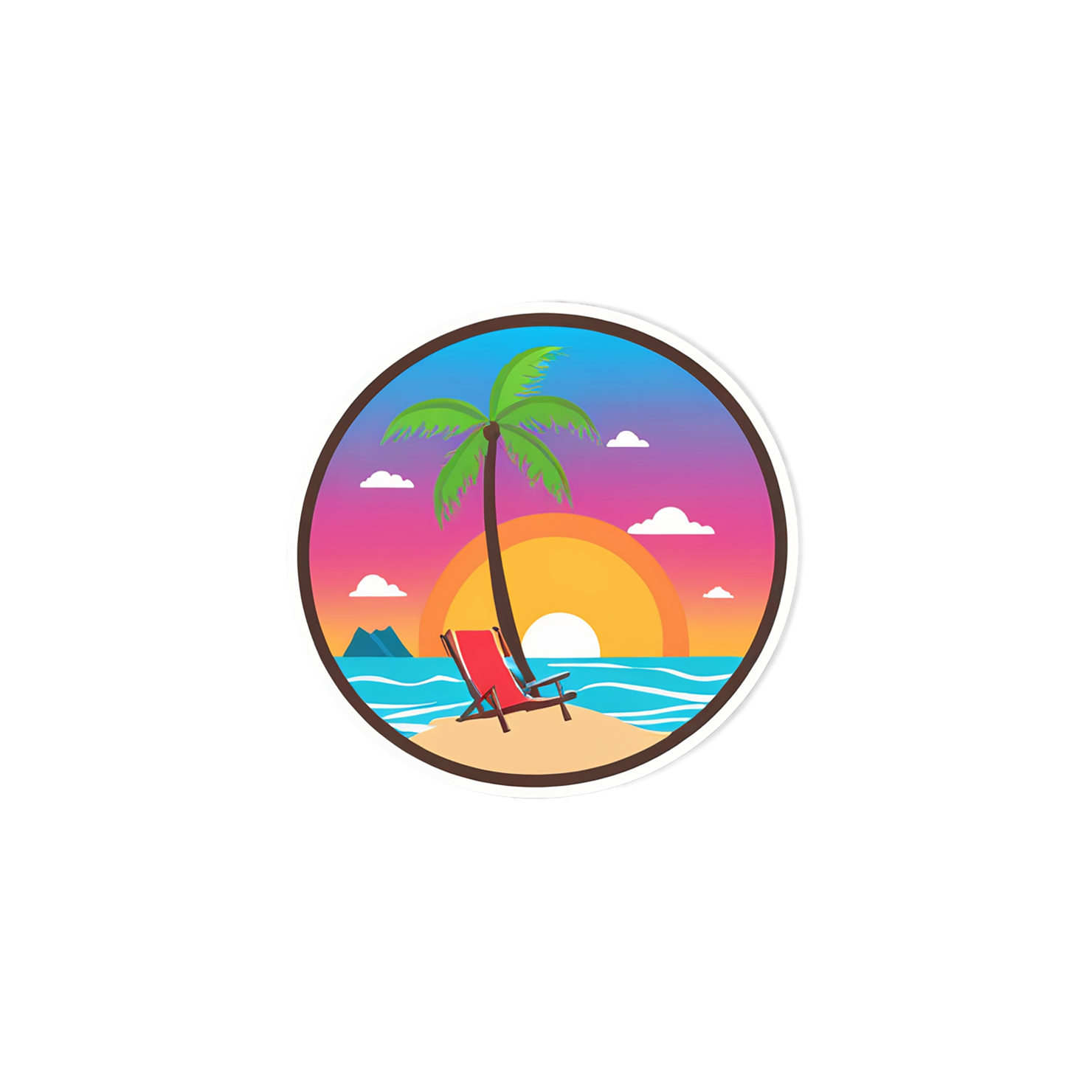 Beach cute sticker isolated on transparent background #12352