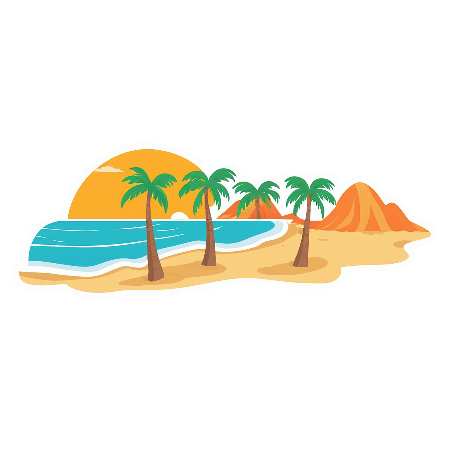 Beach cute sticker isolated on transparent background #12353
