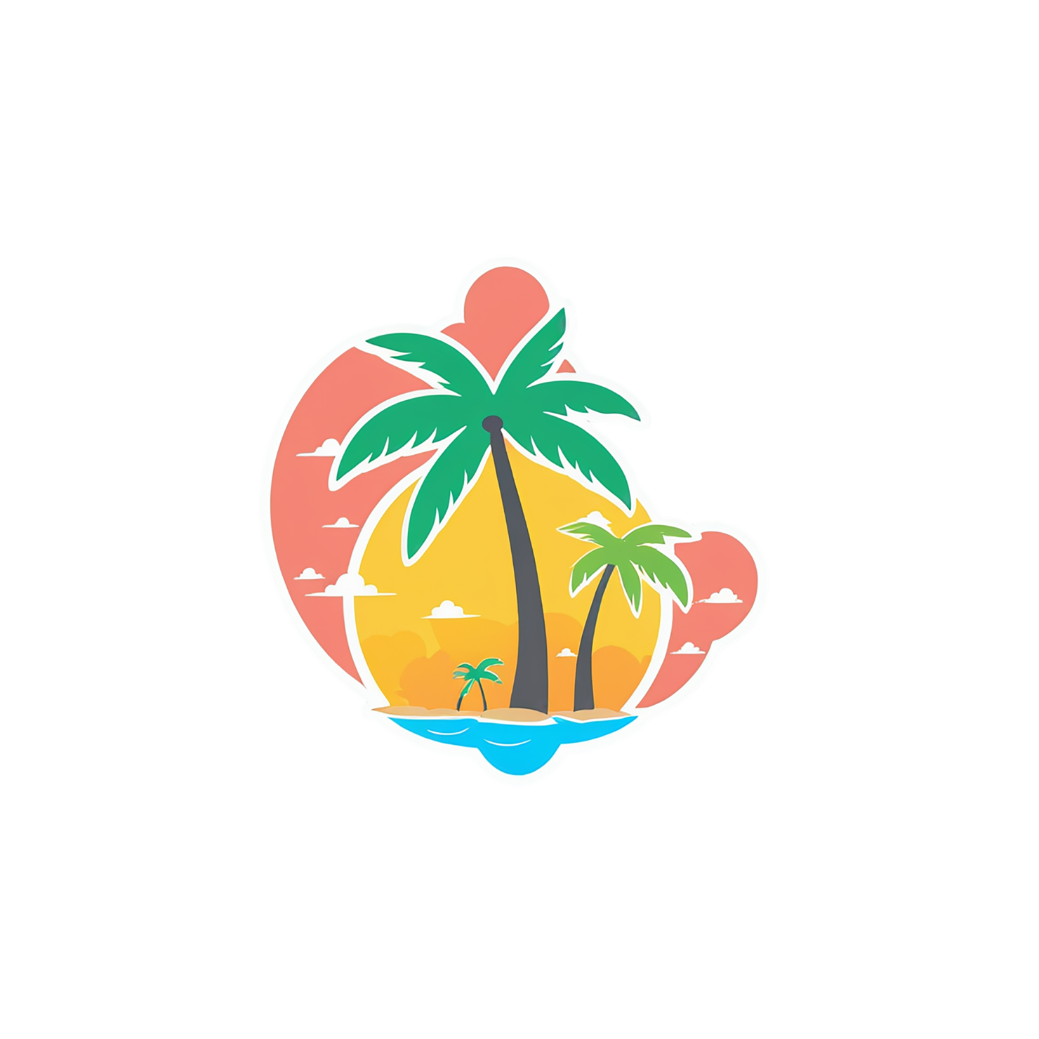 Beach cute sticker isolated on transparent background #12354