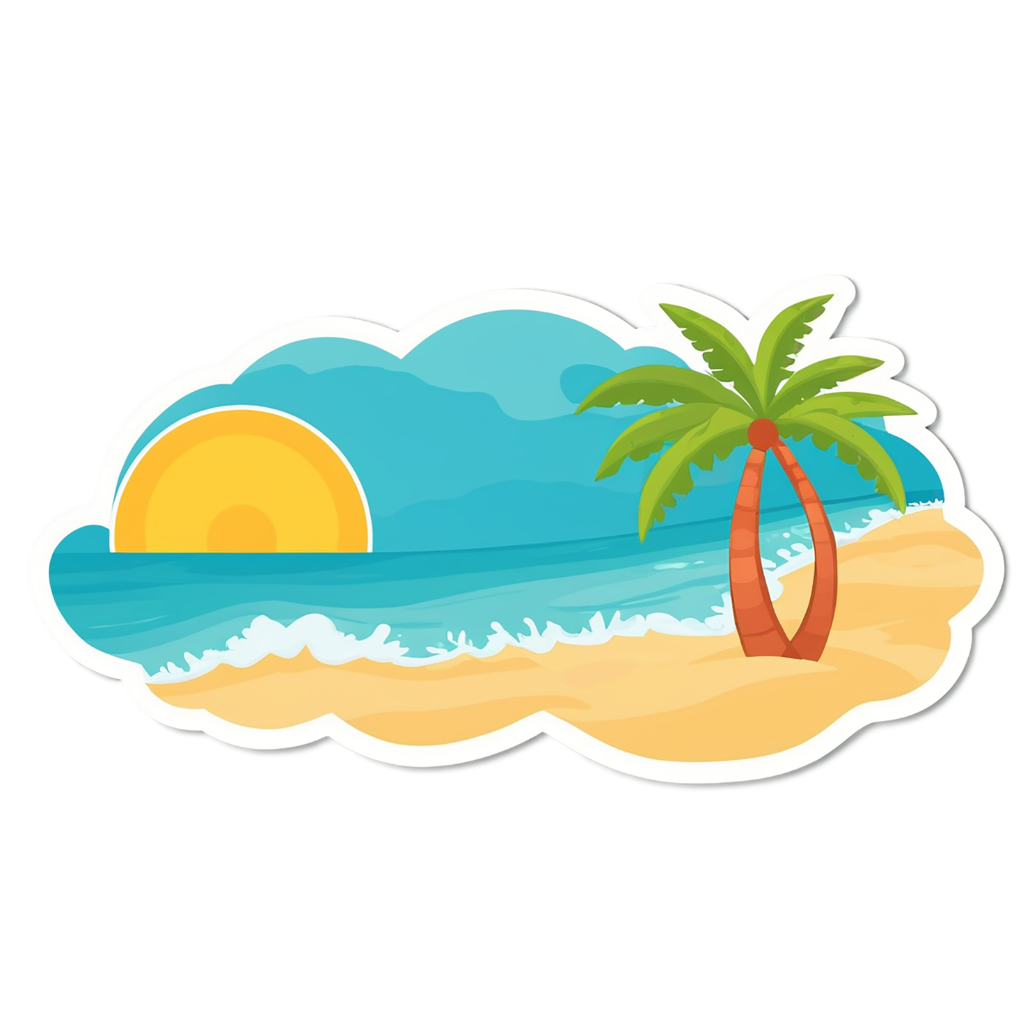 Beach cute sticker isolated on transparent background #12355