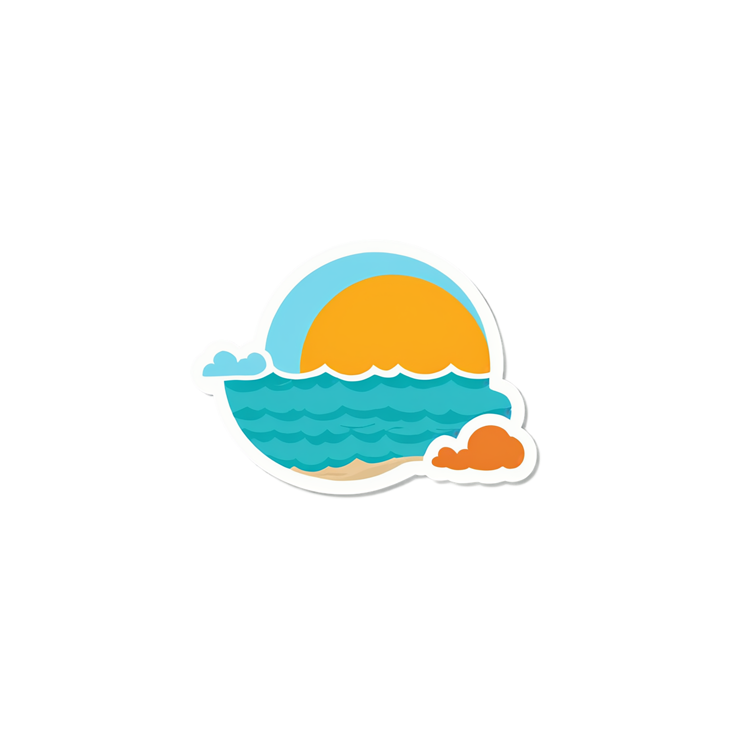 Beach cute sticker isolated on transparent background #12358