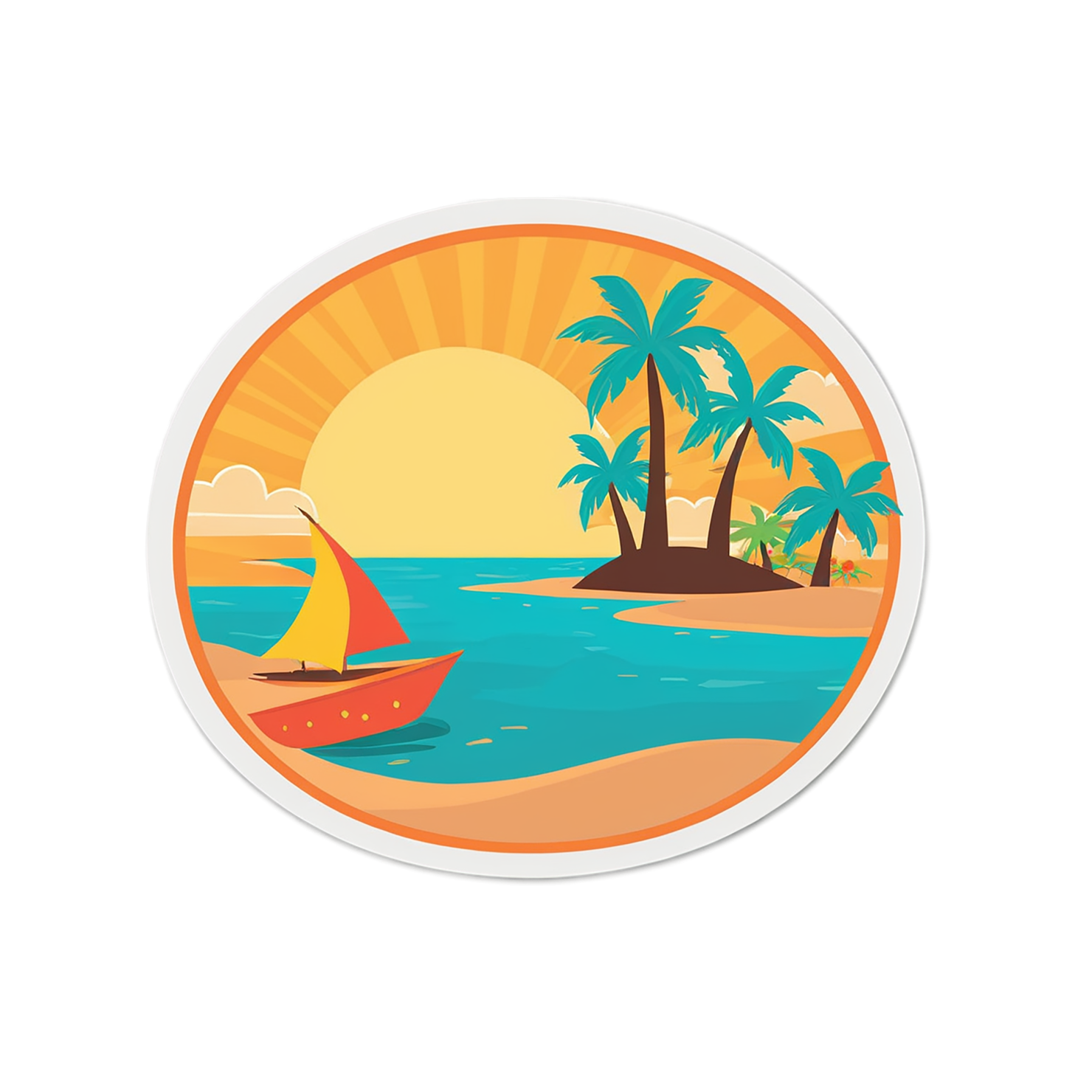Beach cute sticker isolated on transparent background #12360