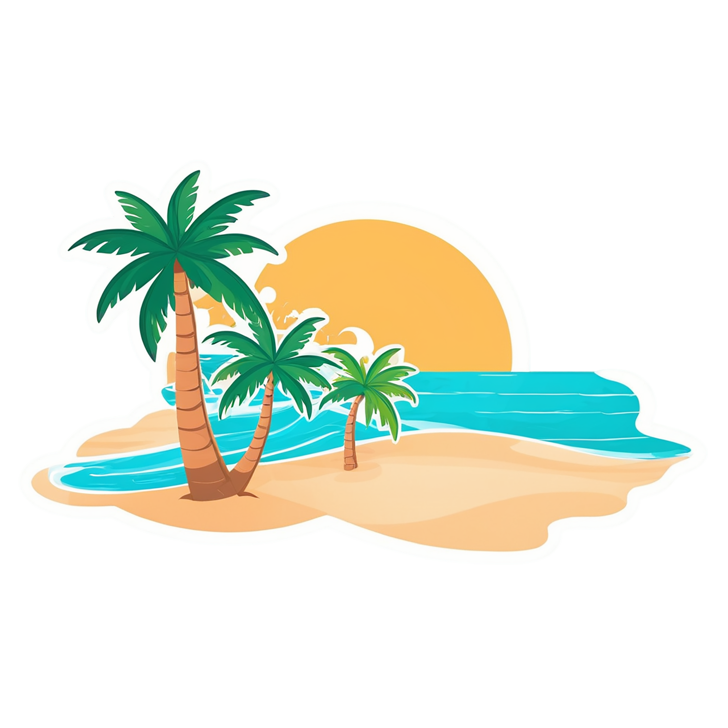 Beach cute sticker isolated on transparent background #12361