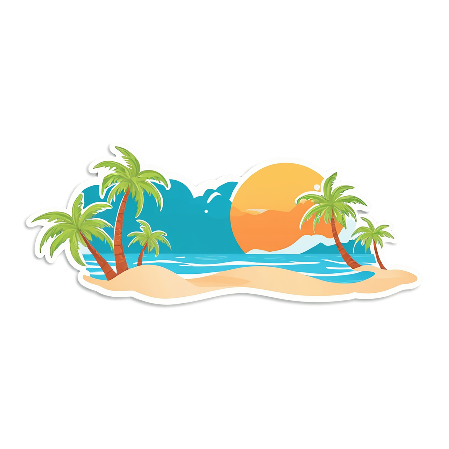 Beach cute sticker isolated on transparent background #12362