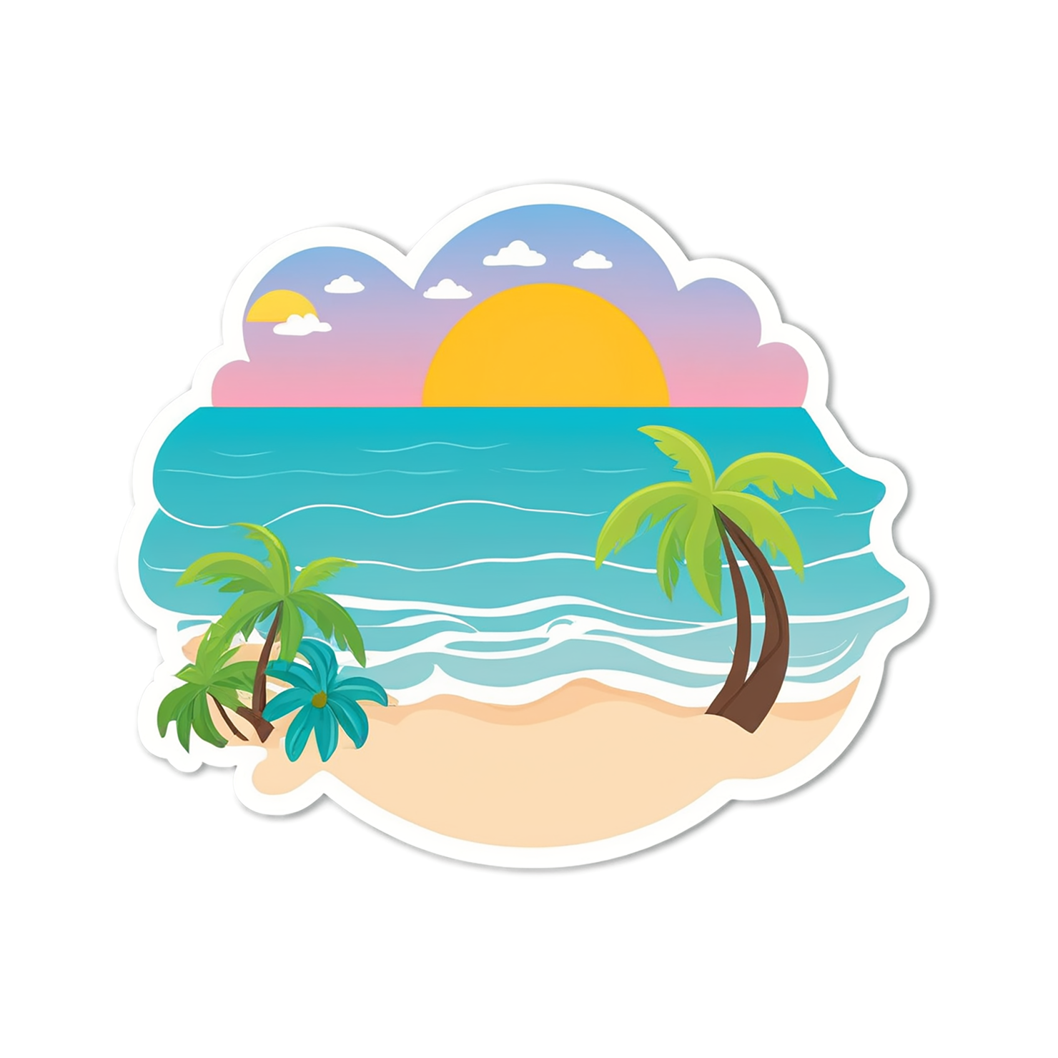 Beach cute sticker isolated on transparent background #12363