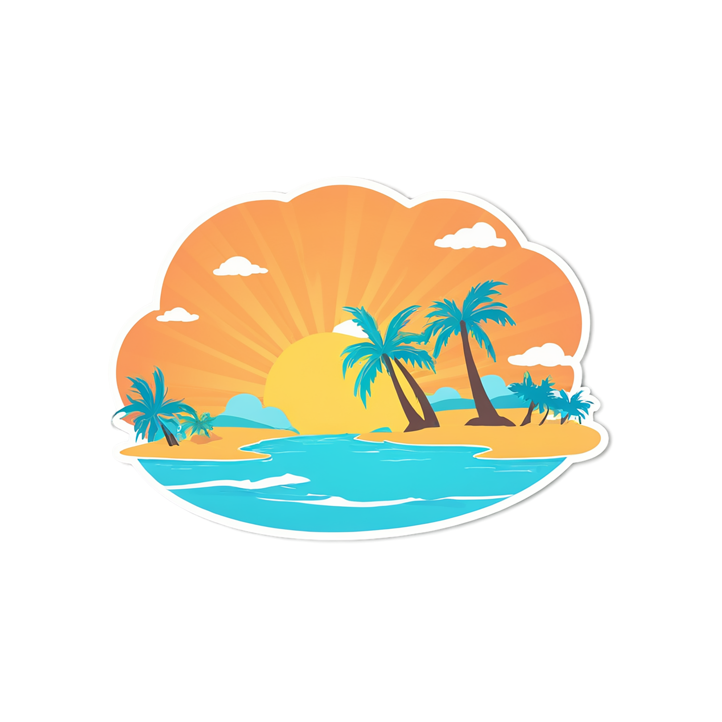 Beach cute sticker isolated on transparent background #12364