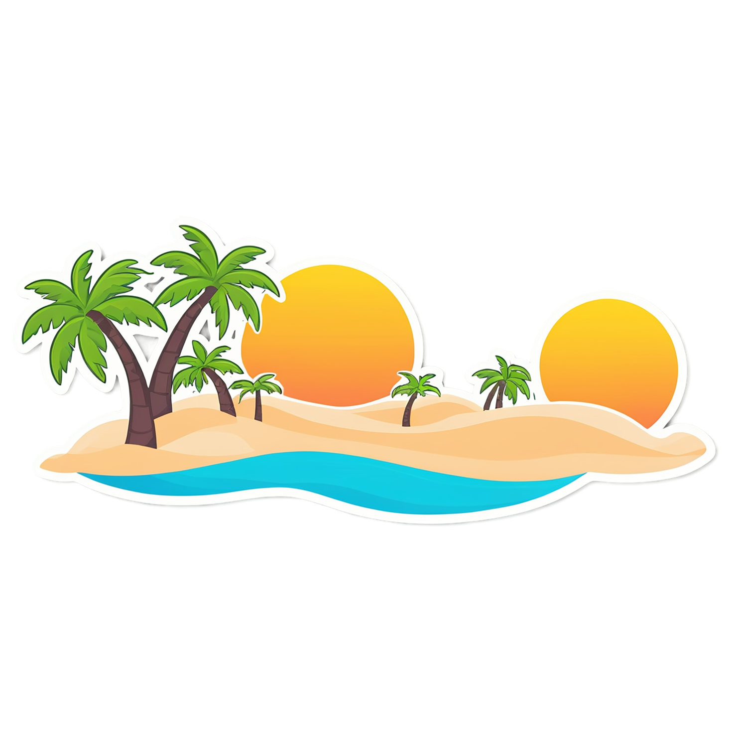 Beach cute sticker isolated on transparent background #12365