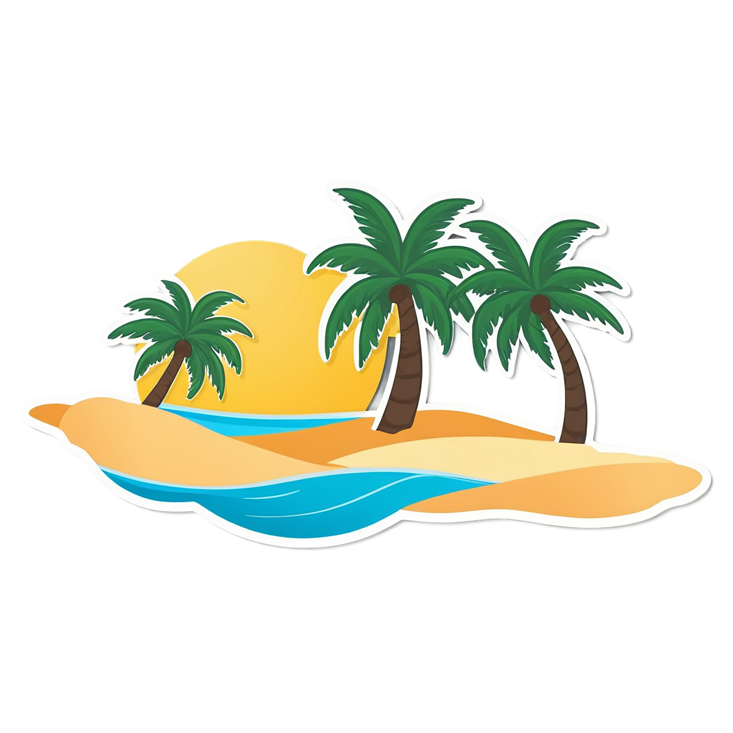 Beach cute sticker isolated on transparent background #12366