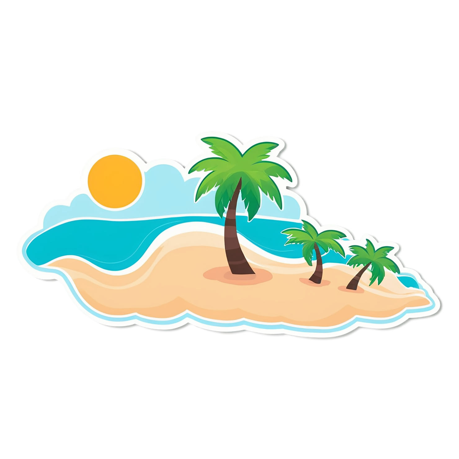 Beach cute sticker isolated on transparent background #12367