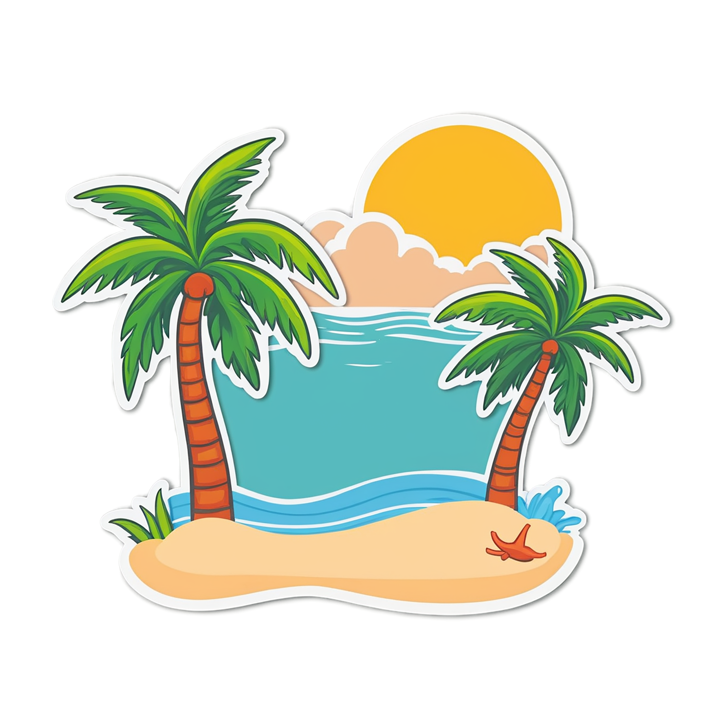 Beach cute sticker isolated on transparent background #12368