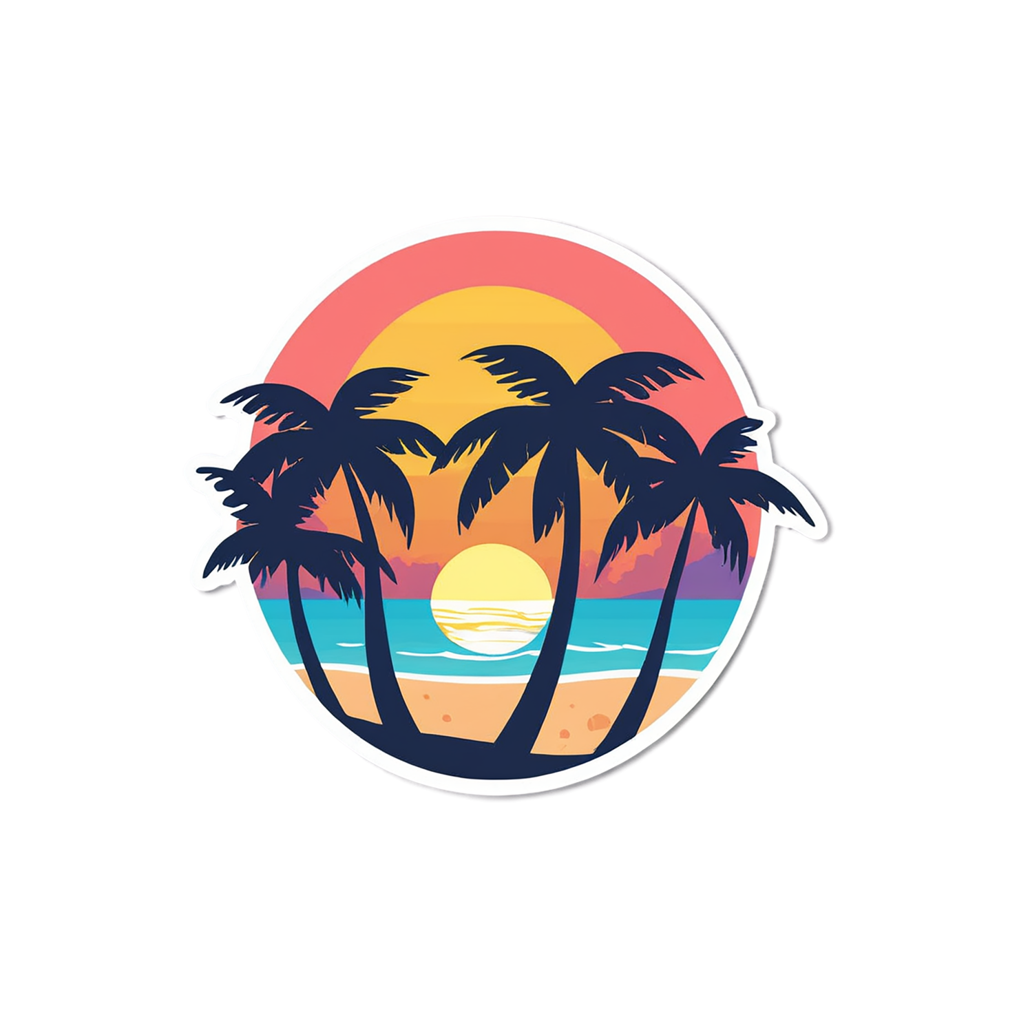 Beach cute sticker isolated on transparent background #12370