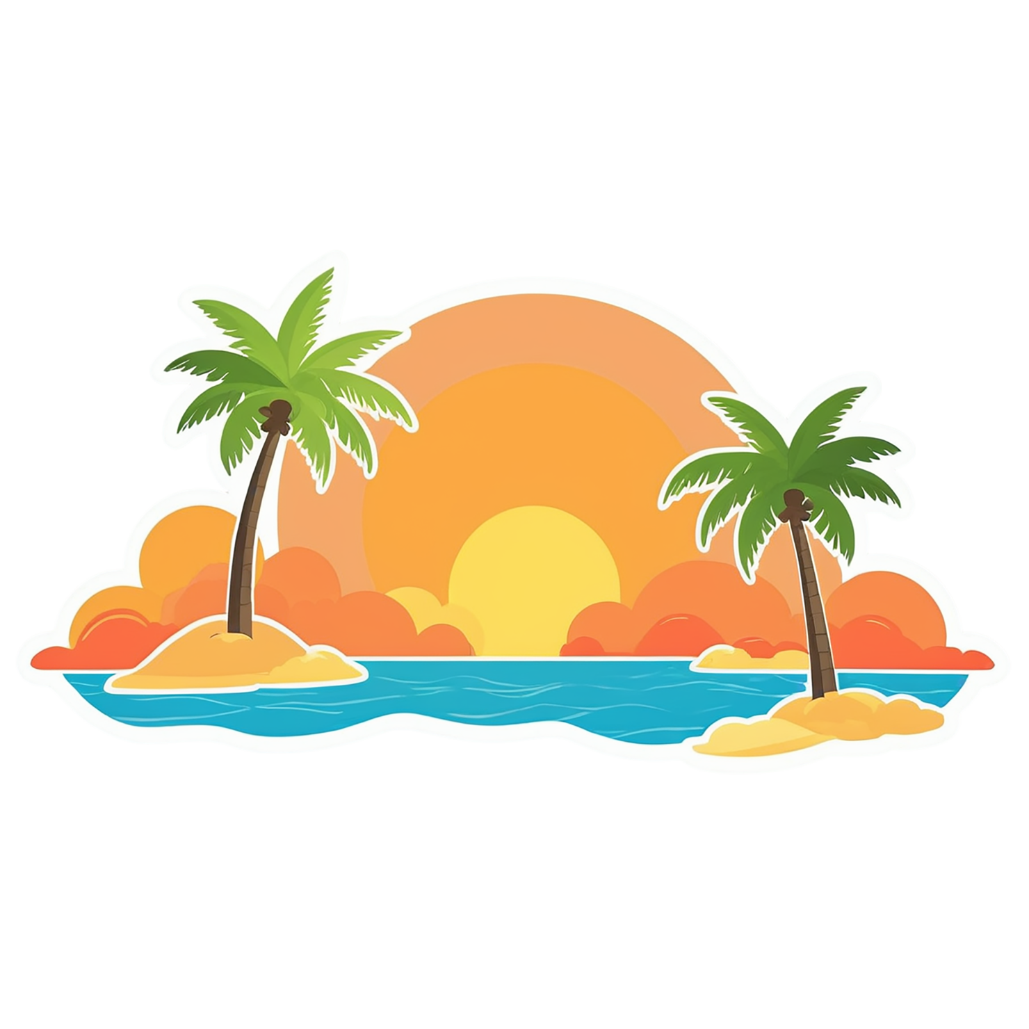 Beach cute sticker isolated on transparent background #12371