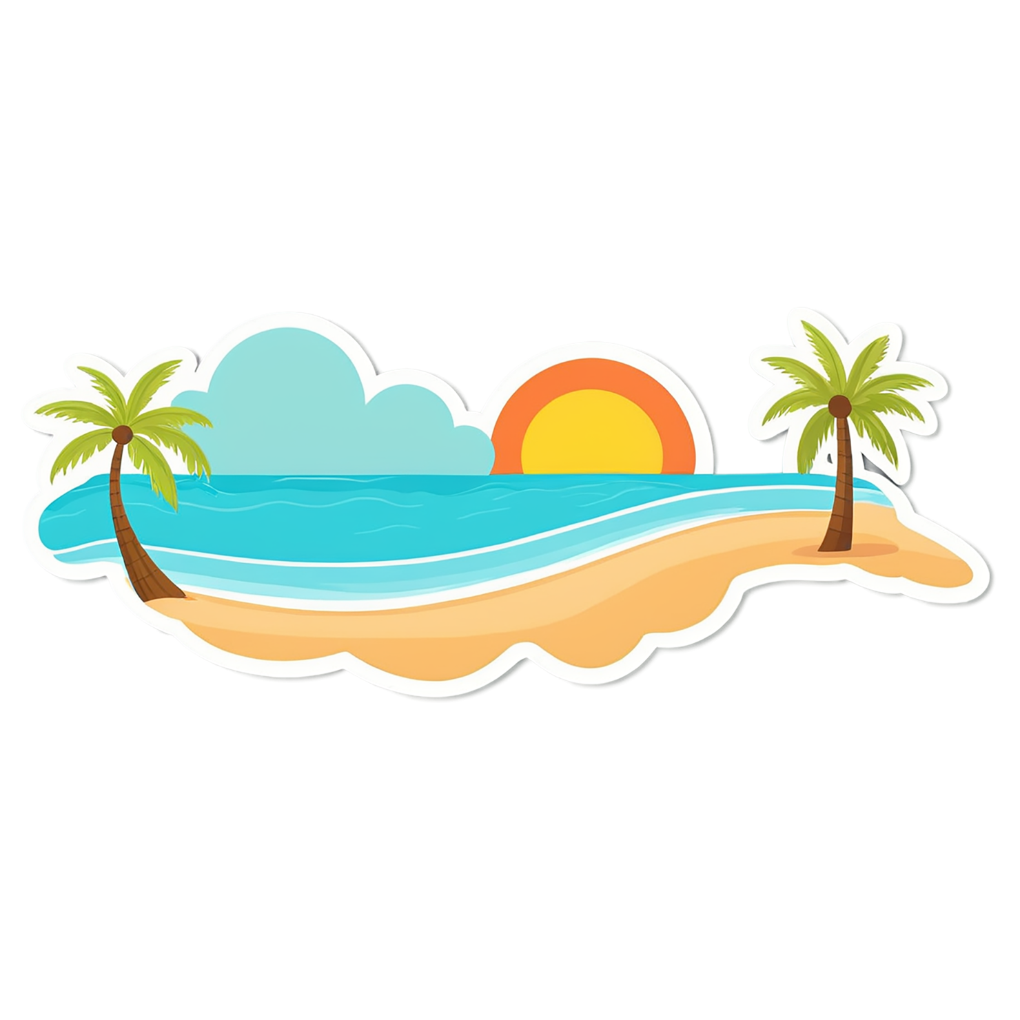 Beach cute sticker isolated on transparent background #12372
