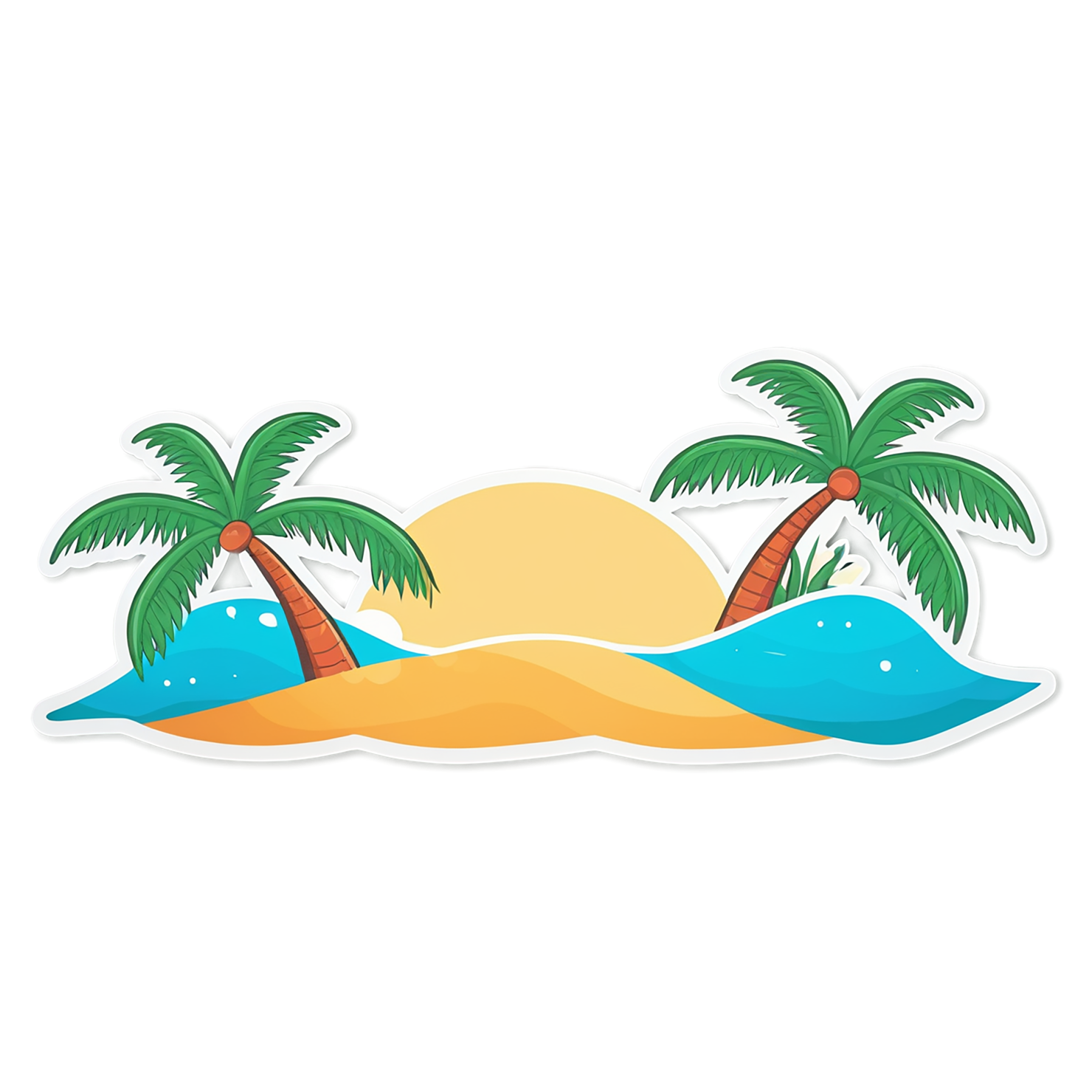 Beach cute sticker isolated on transparent background #12373