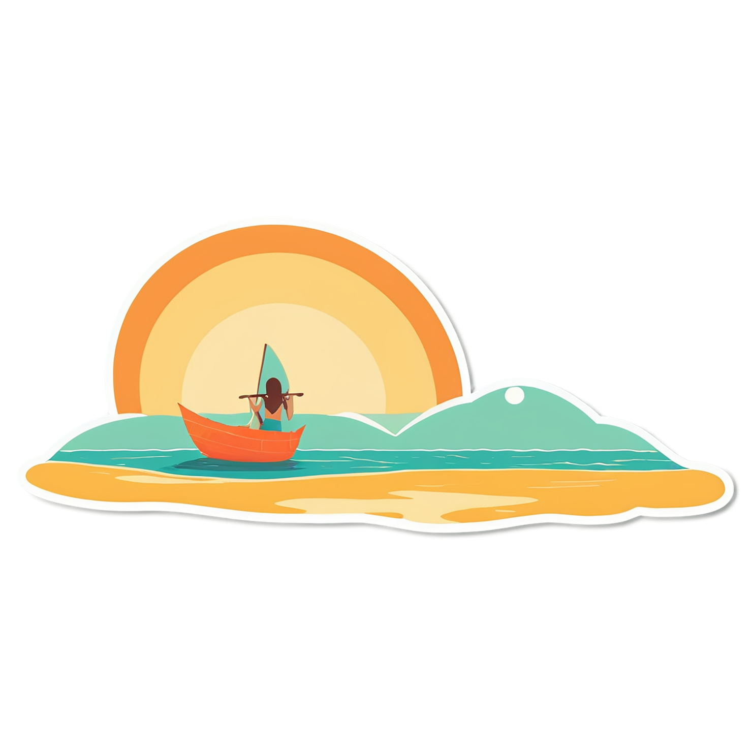 Beach cute sticker isolated on transparent background #12376