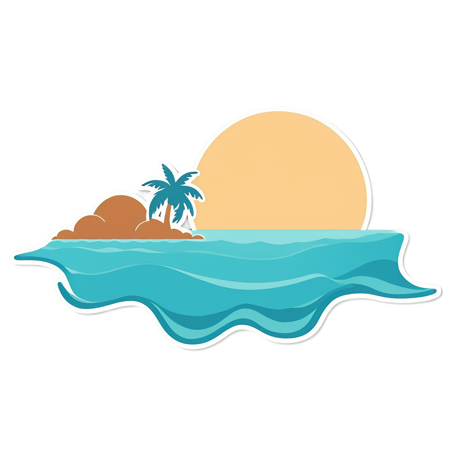 Beach cute sticker isolated on transparent background #12377