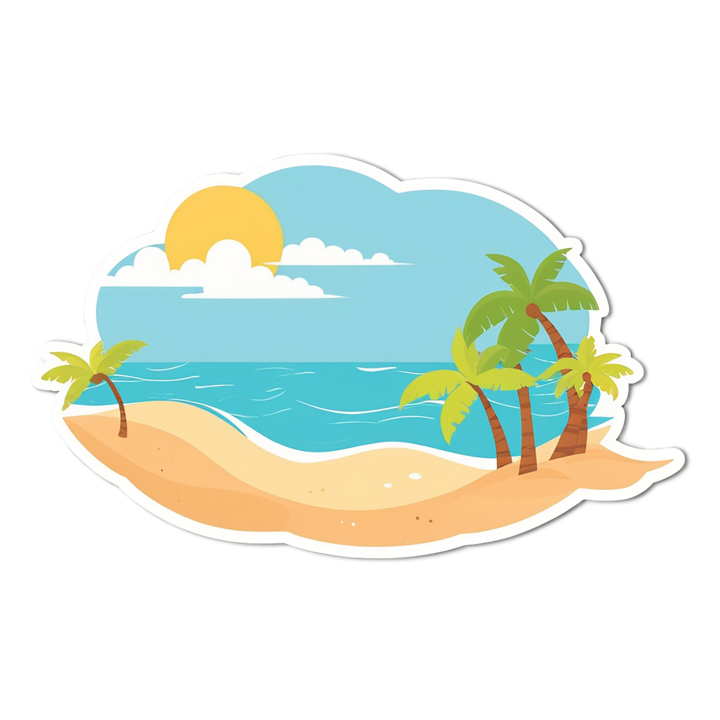 Beach cute sticker isolated on transparent background #12378