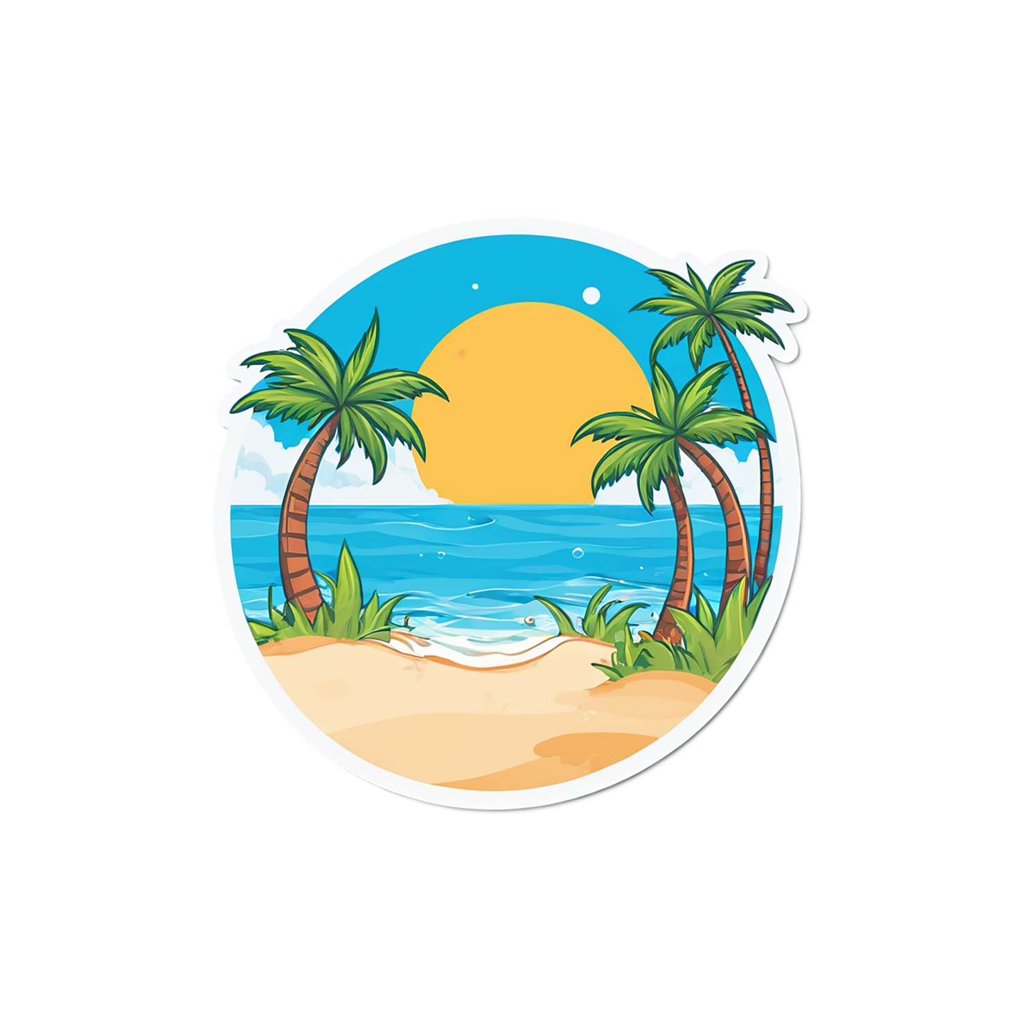 Beach cute sticker isolated on transparent background #12379