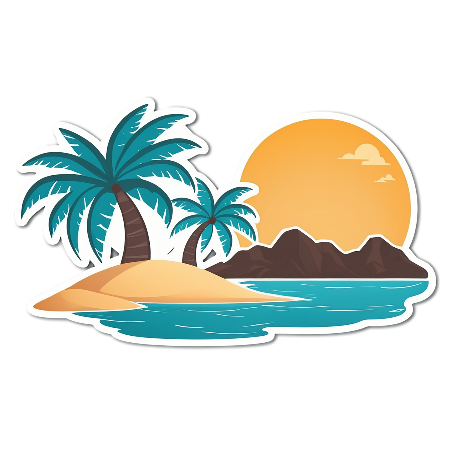 Beach cute sticker isolated on transparent background #12380