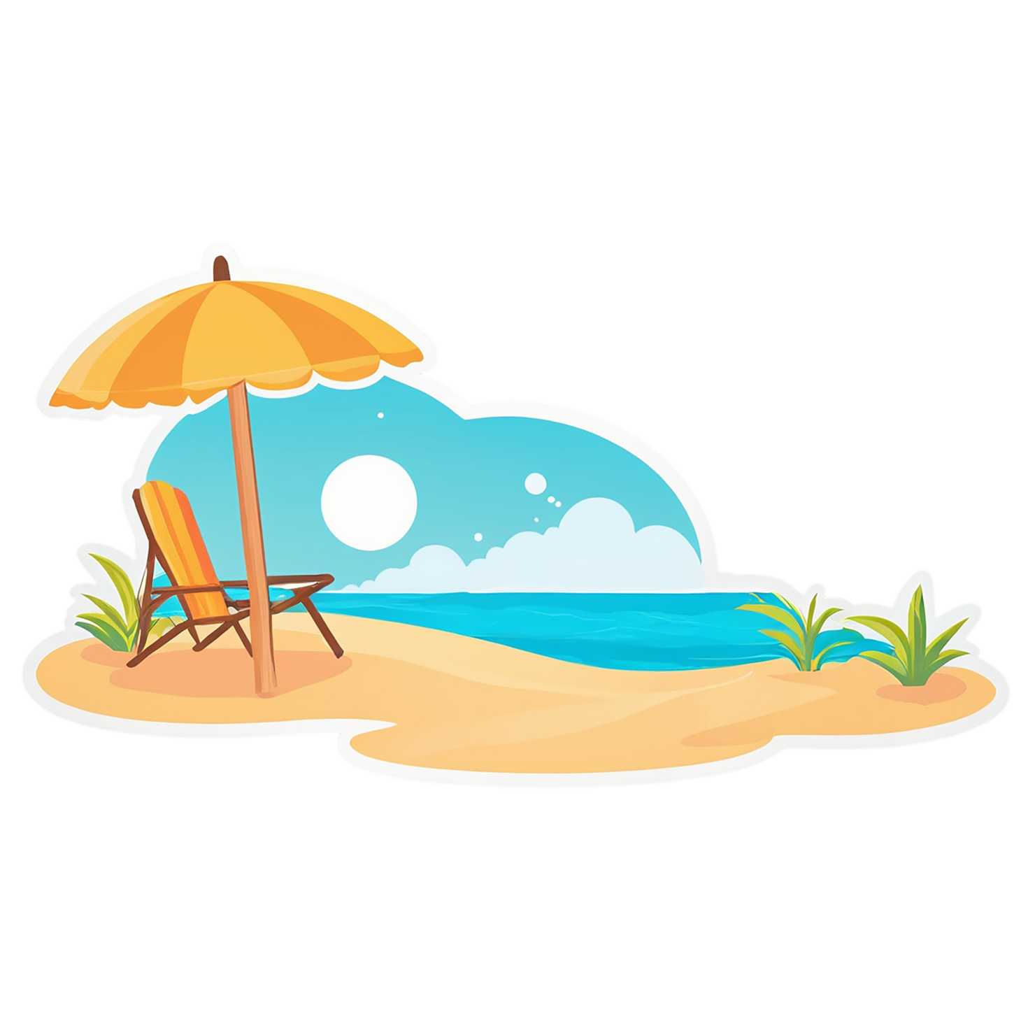 Beach cute sticker isolated on transparent background #12381
