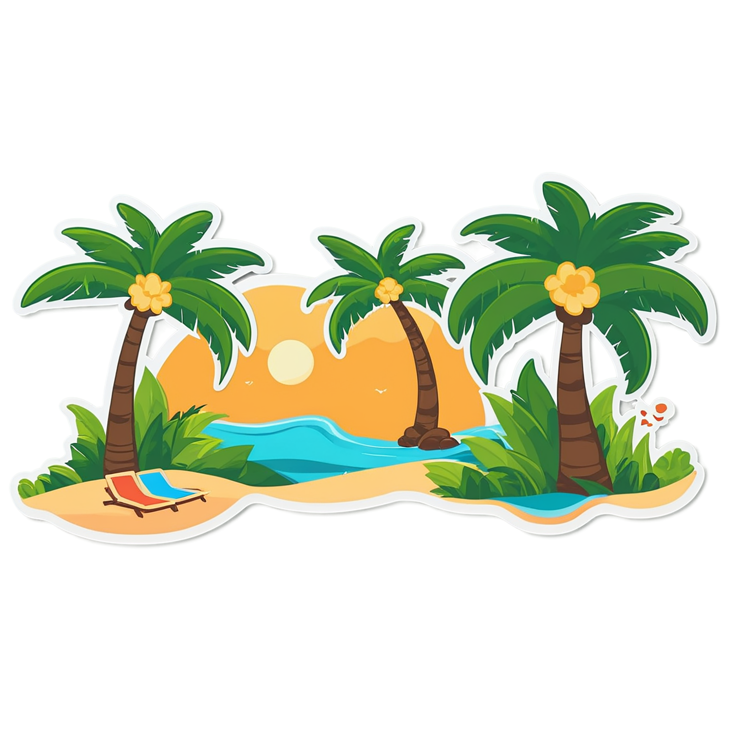 Beach cute sticker isolated on transparent background #12384