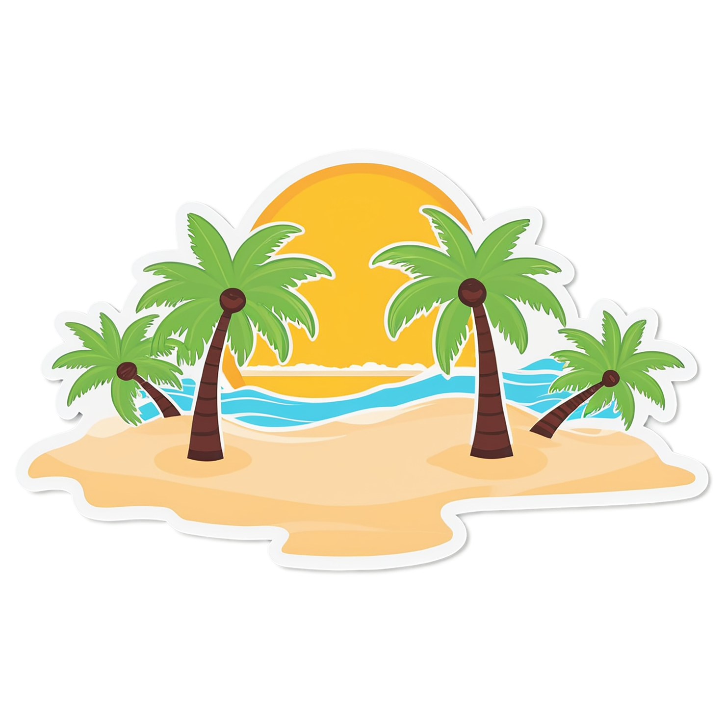Beach cute sticker isolated on transparent background #12385