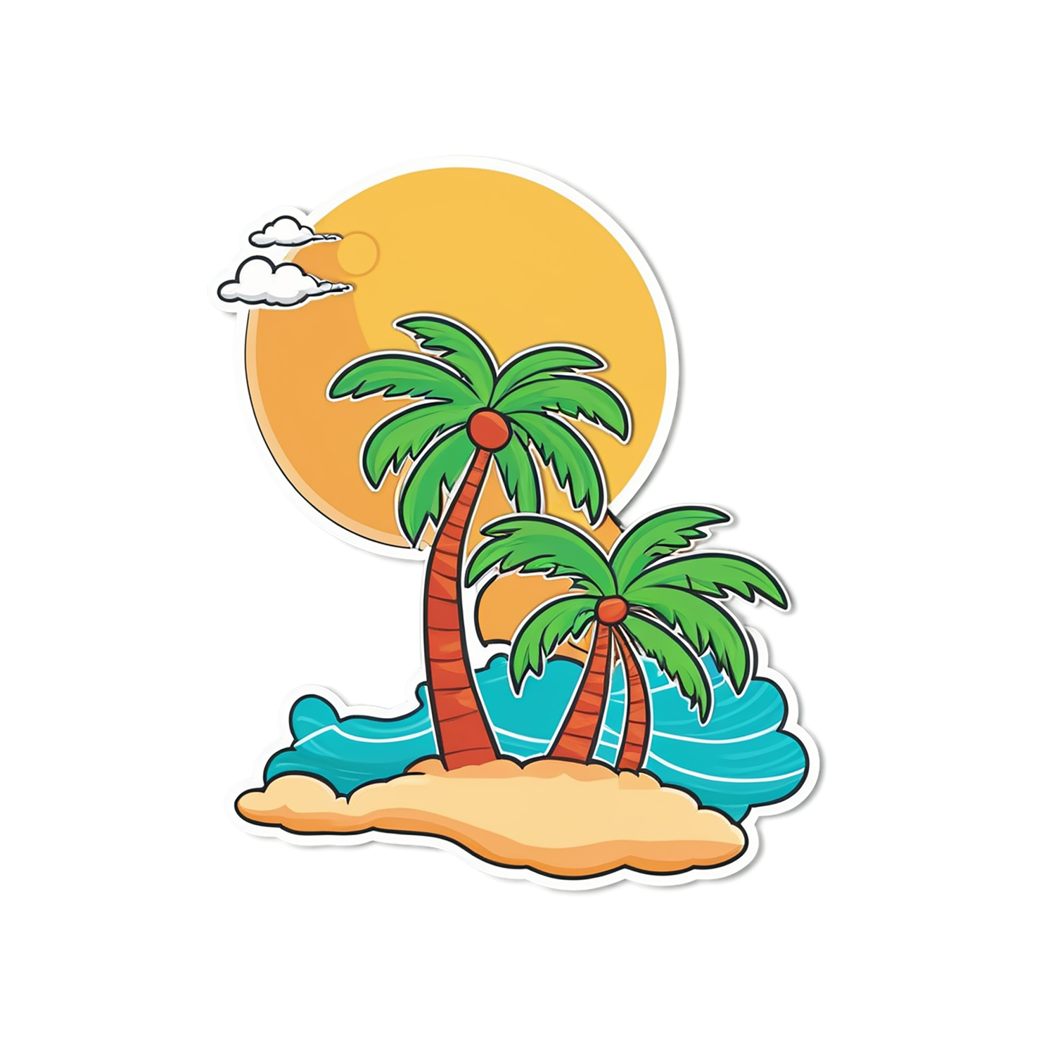 Beach cute sticker isolated on transparent background #12387
