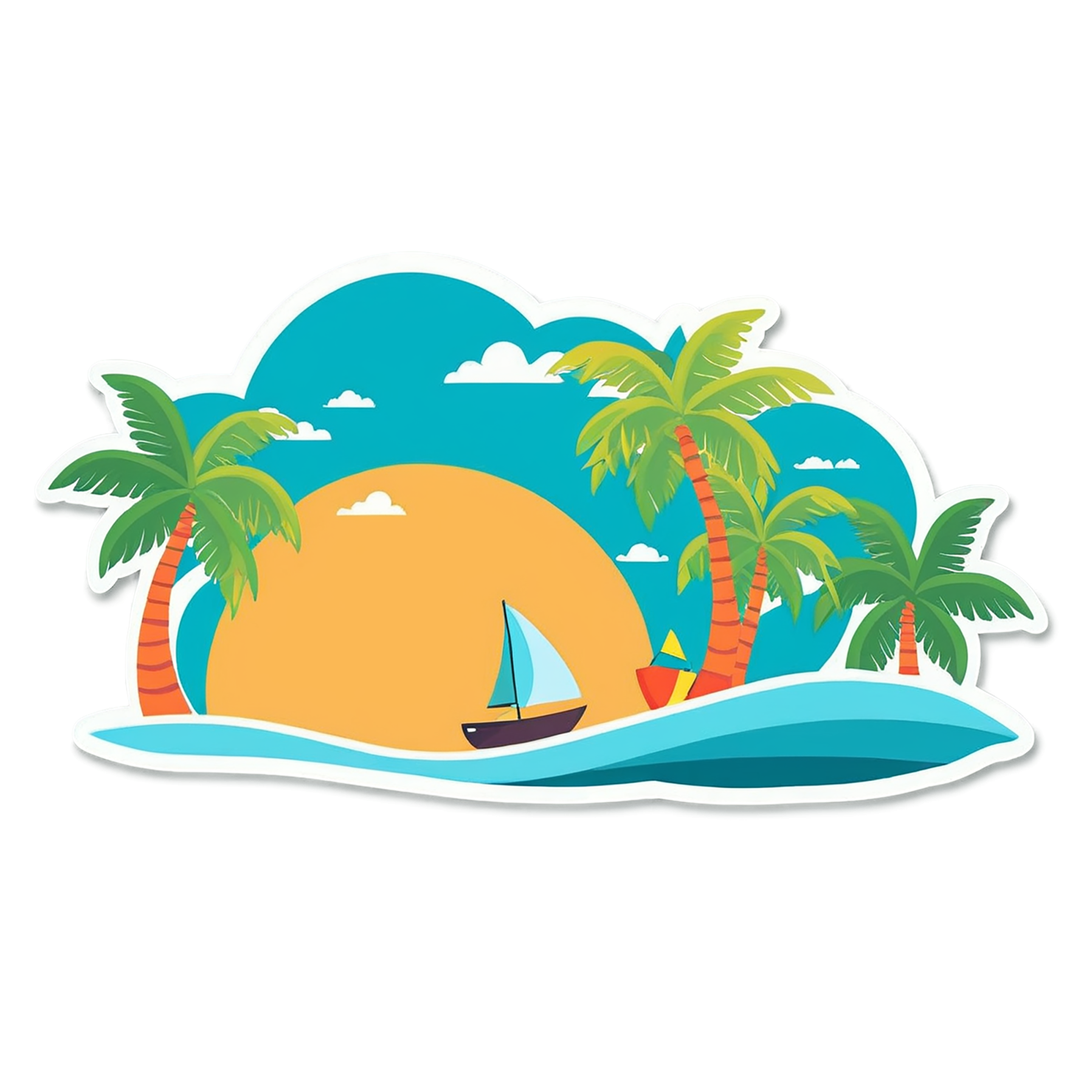 Beach cute sticker isolated on transparent background #12388