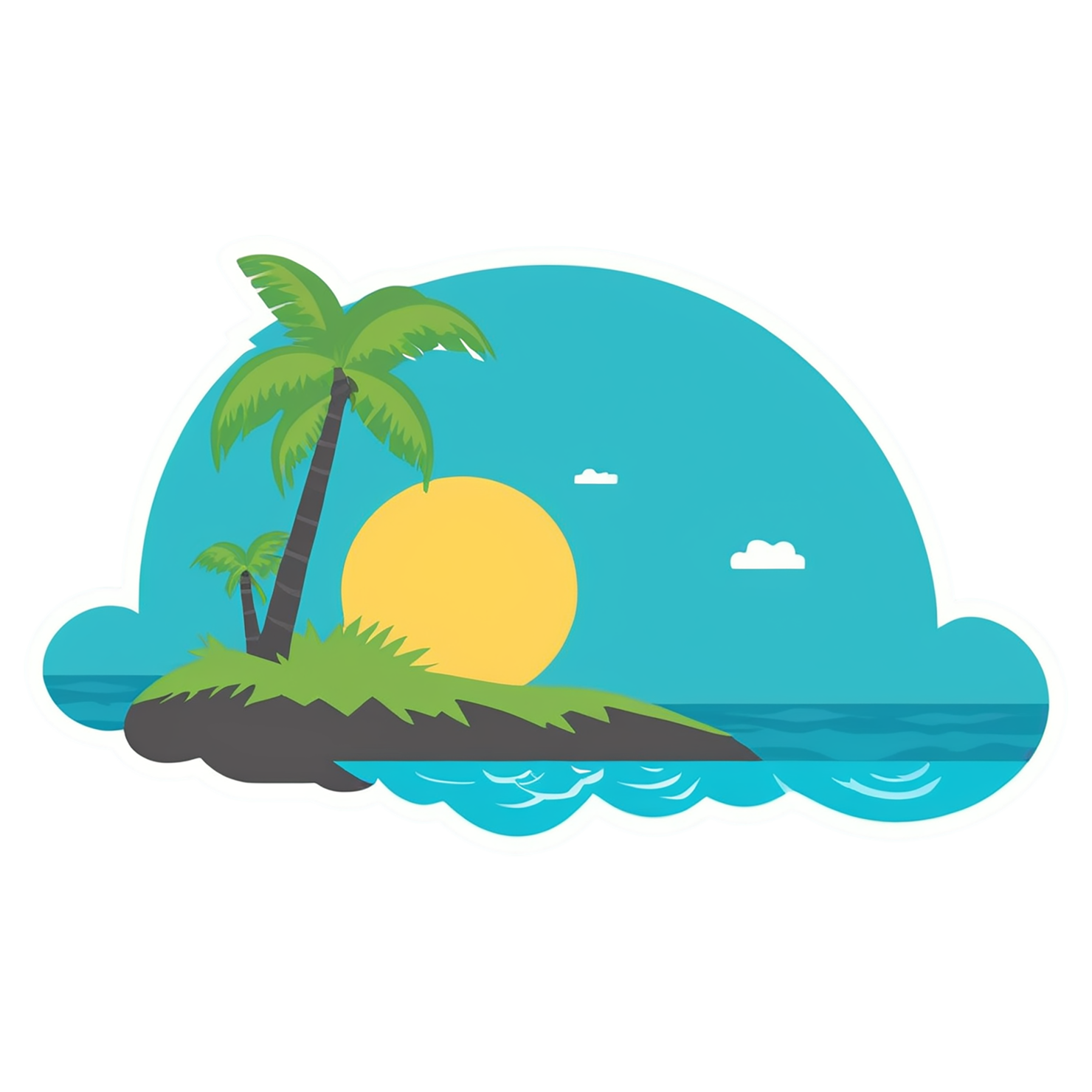Beach cute sticker isolated on transparent background #12390