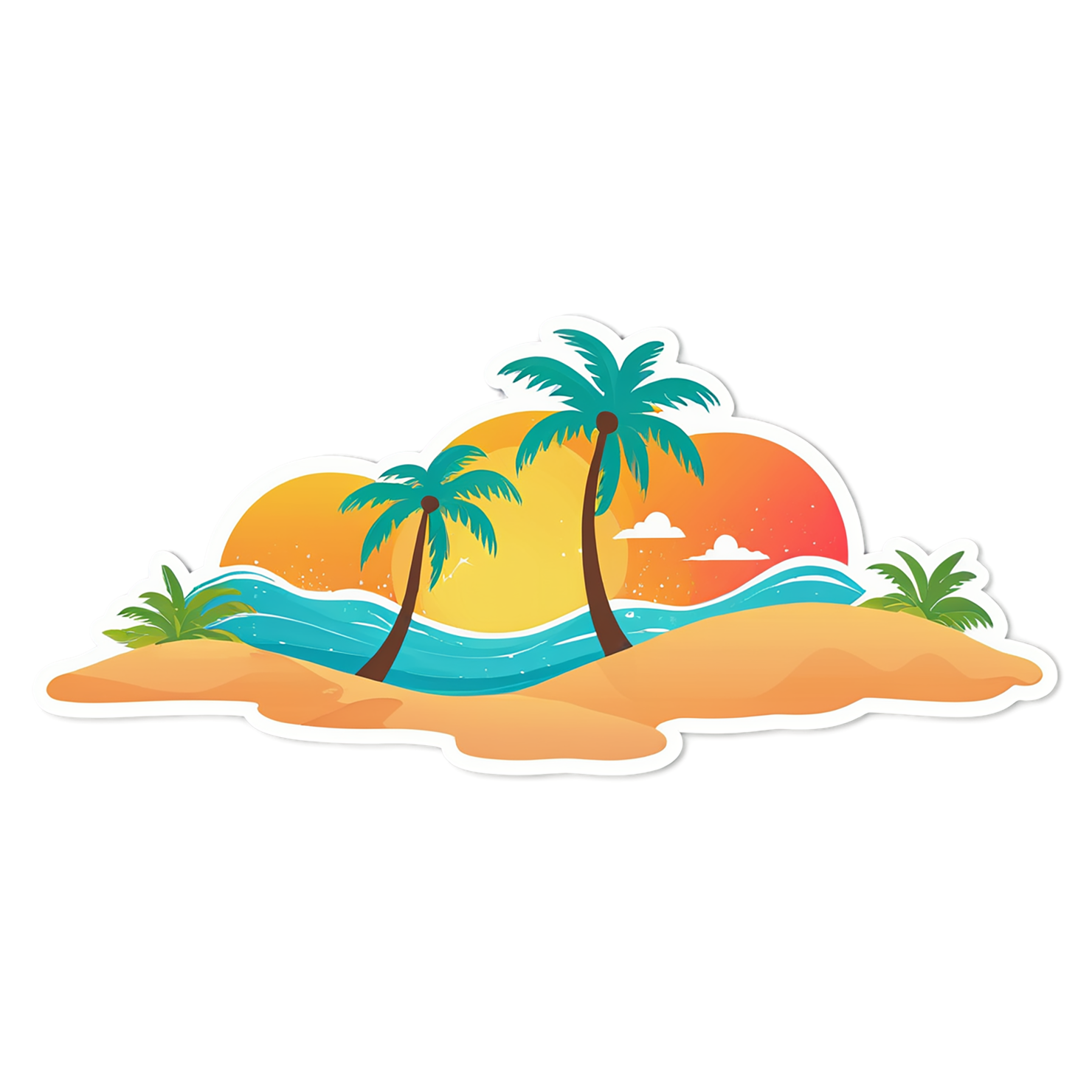 Beach cute sticker isolated on transparent background #12391
