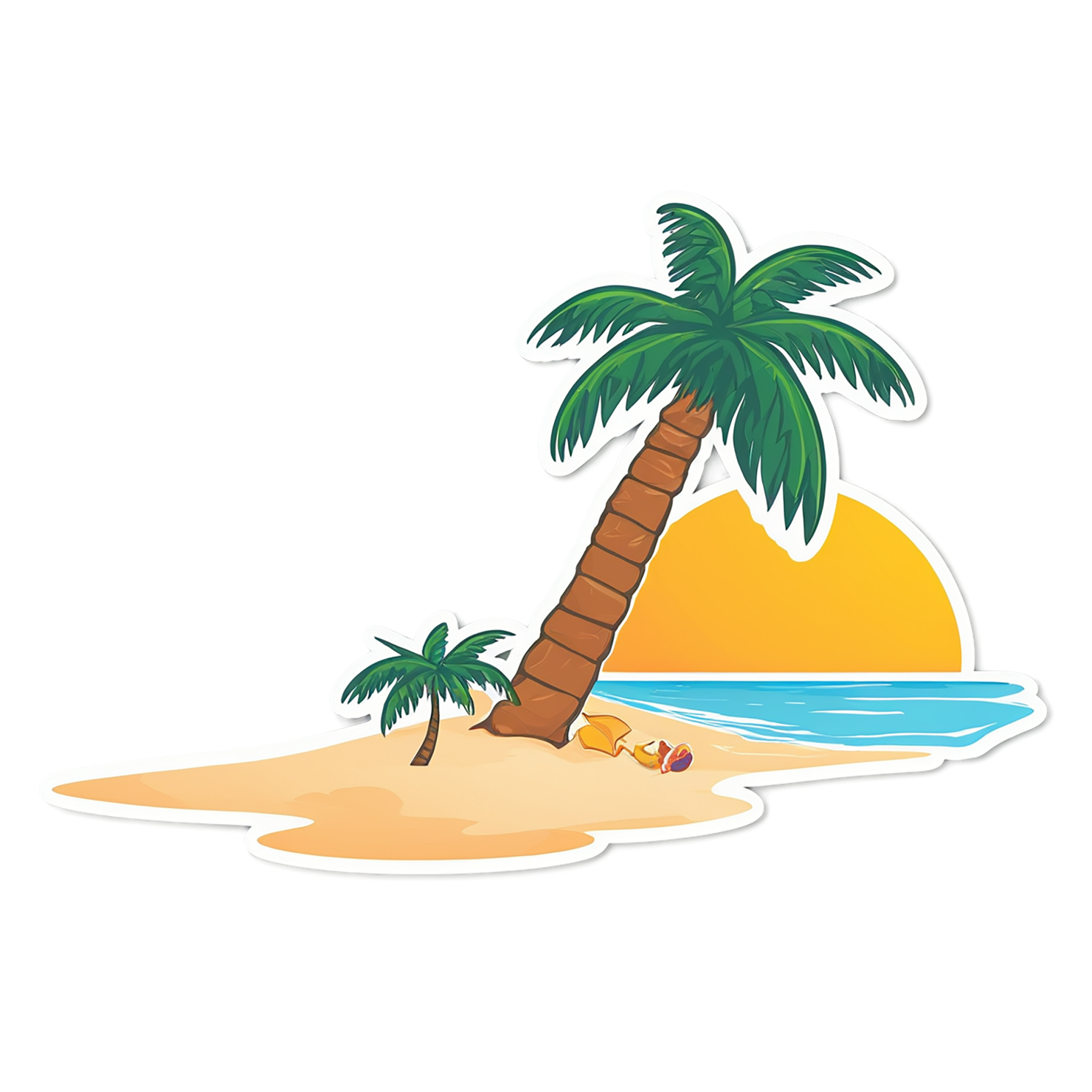 Beach cute sticker isolated on transparent background #12392