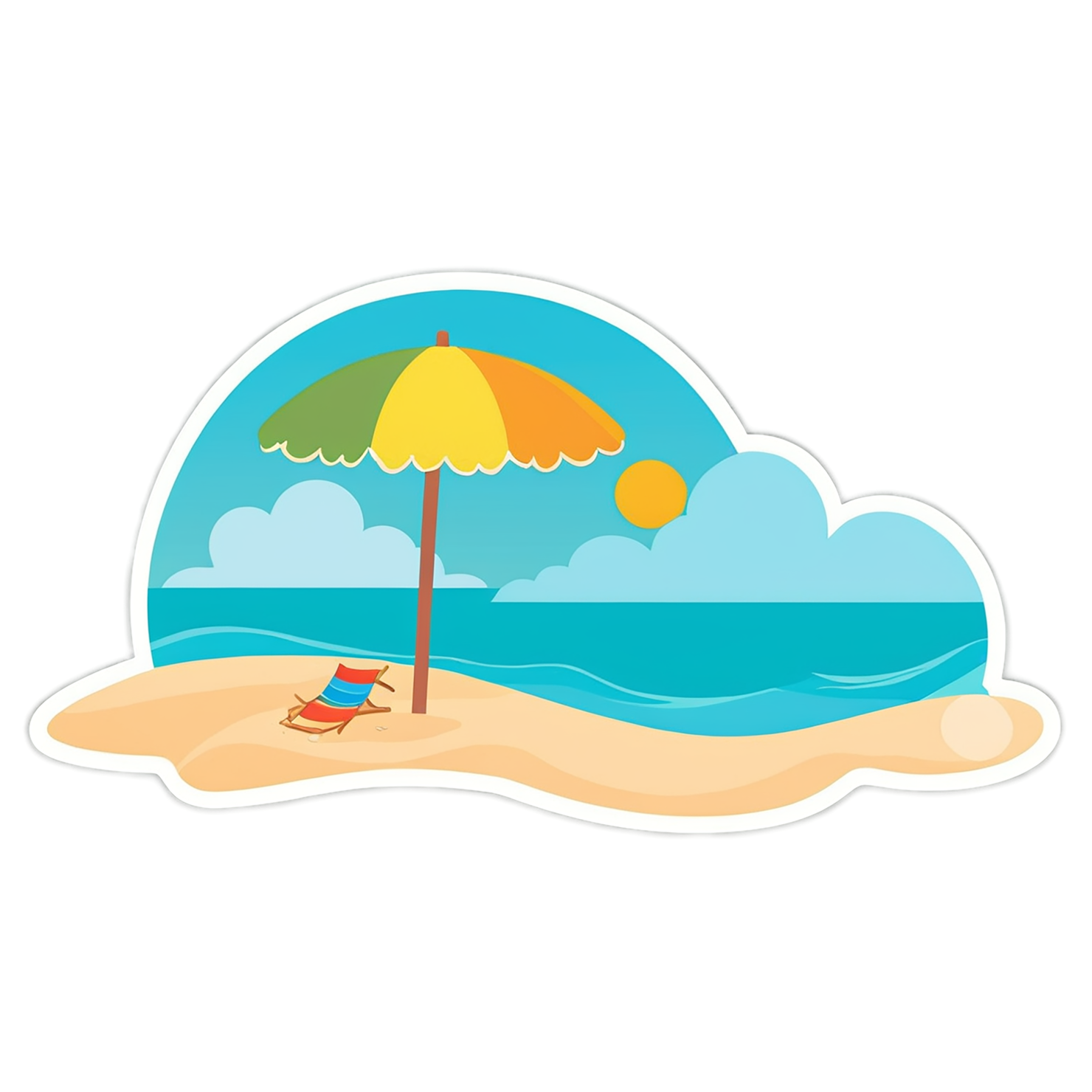 Beach cute sticker isolated on transparent background #12395