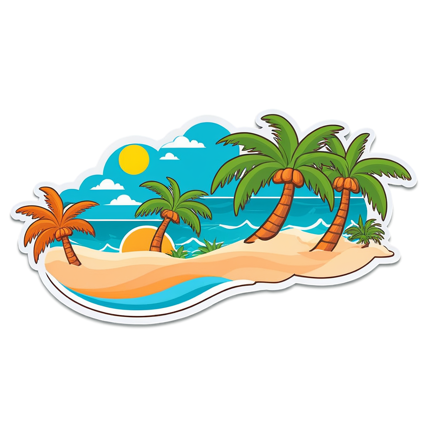 Beach cute sticker isolated on transparent background #12396