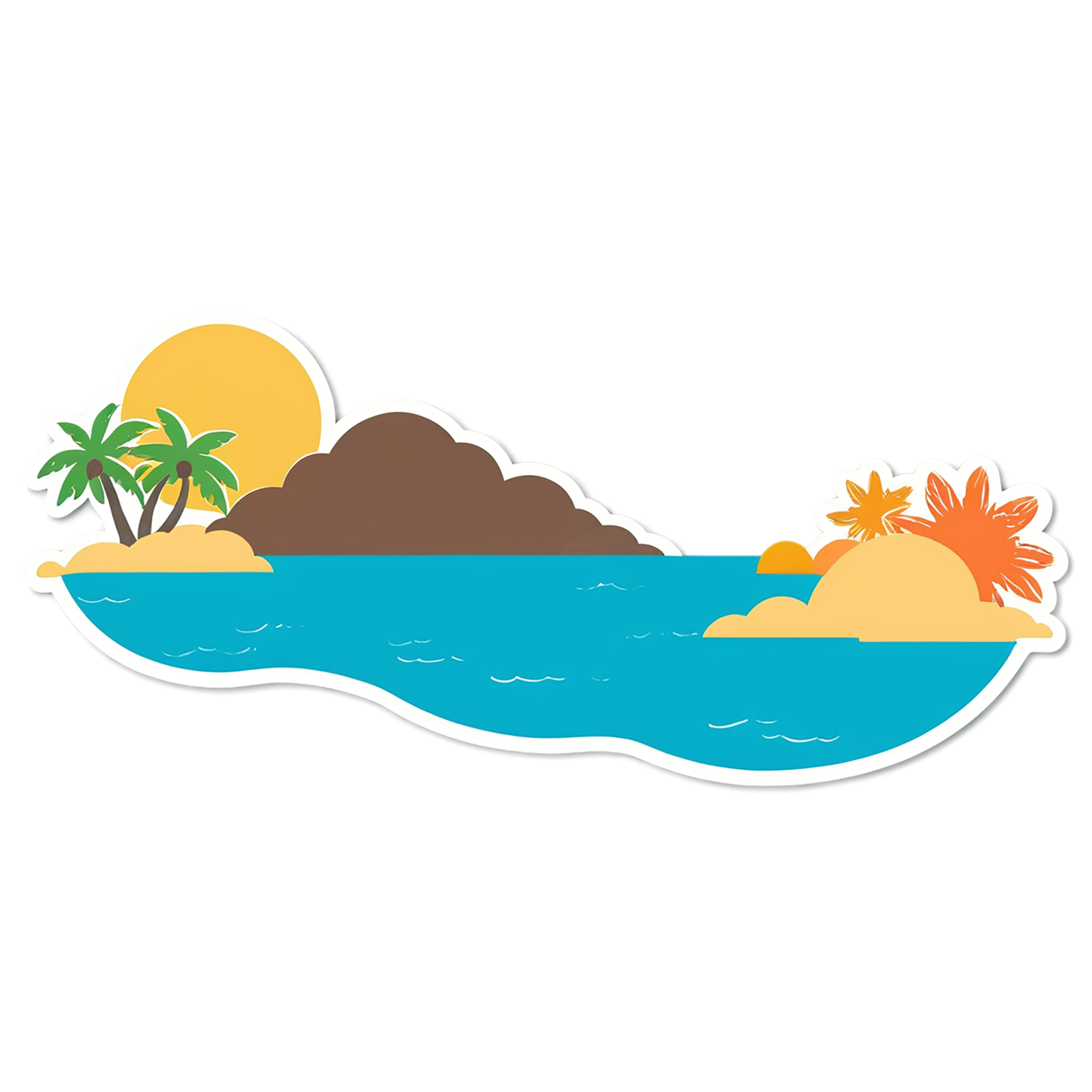 Beach cute sticker isolated on transparent background #12398