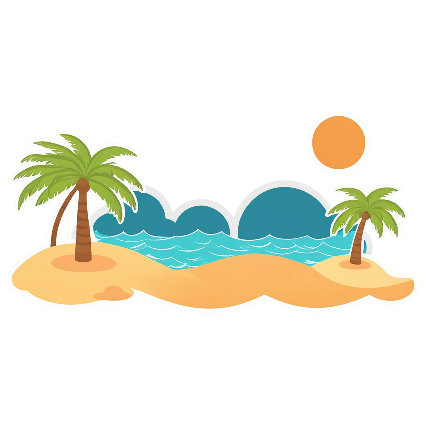 Beach cute sticker isolated on transparent background #12399