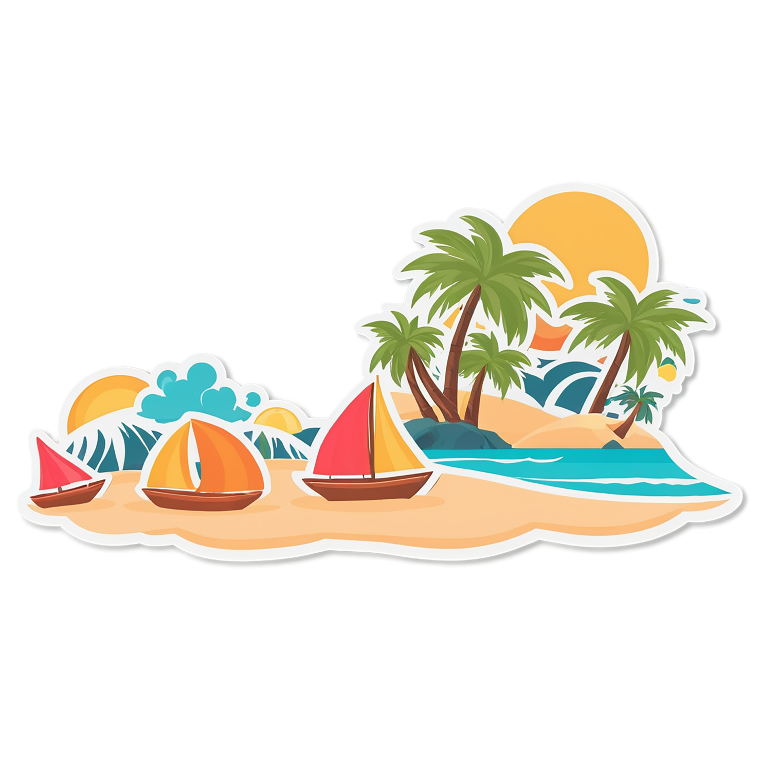 Beach cute sticker isolated on transparent background #12401