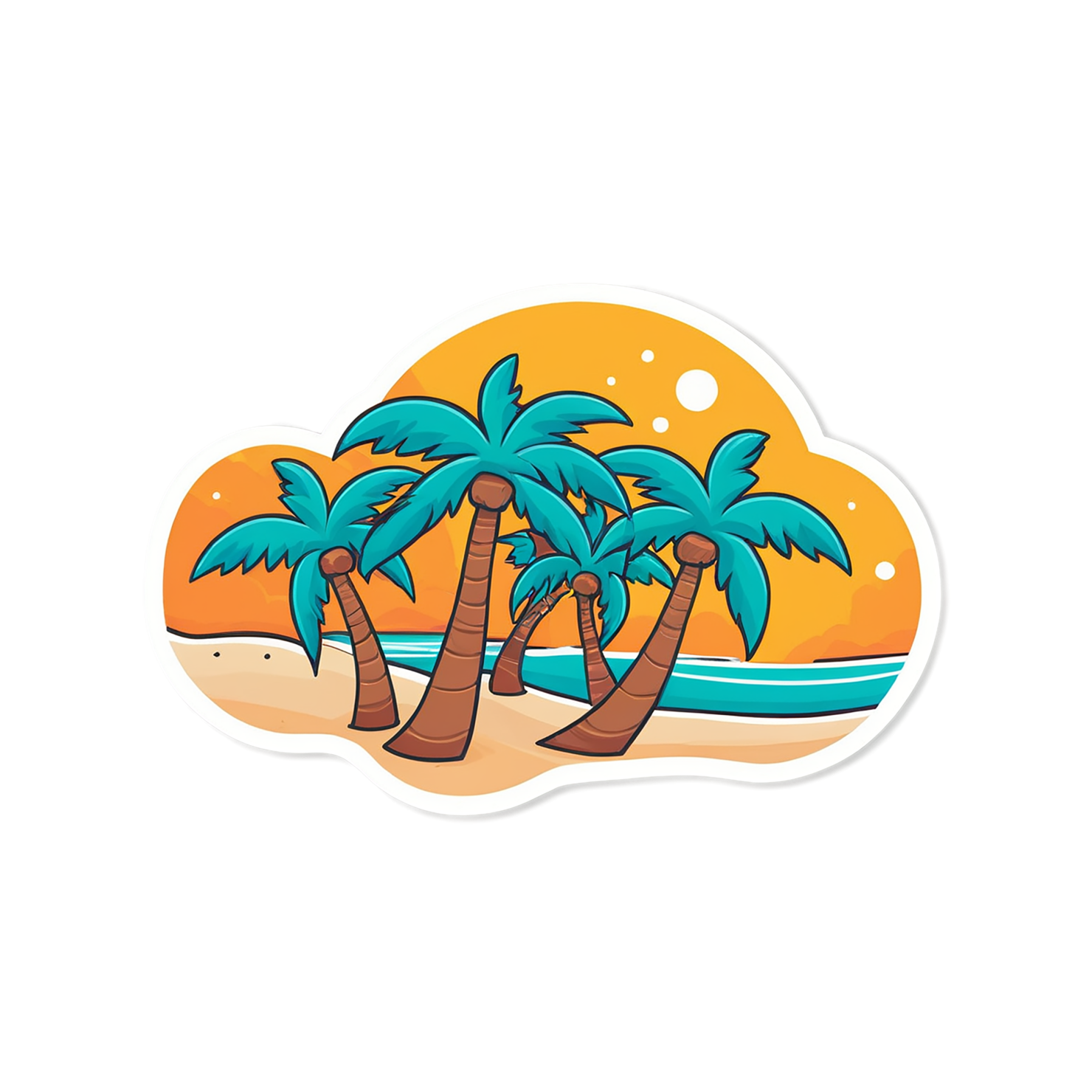 Beach cute sticker isolated on transparent background #12402