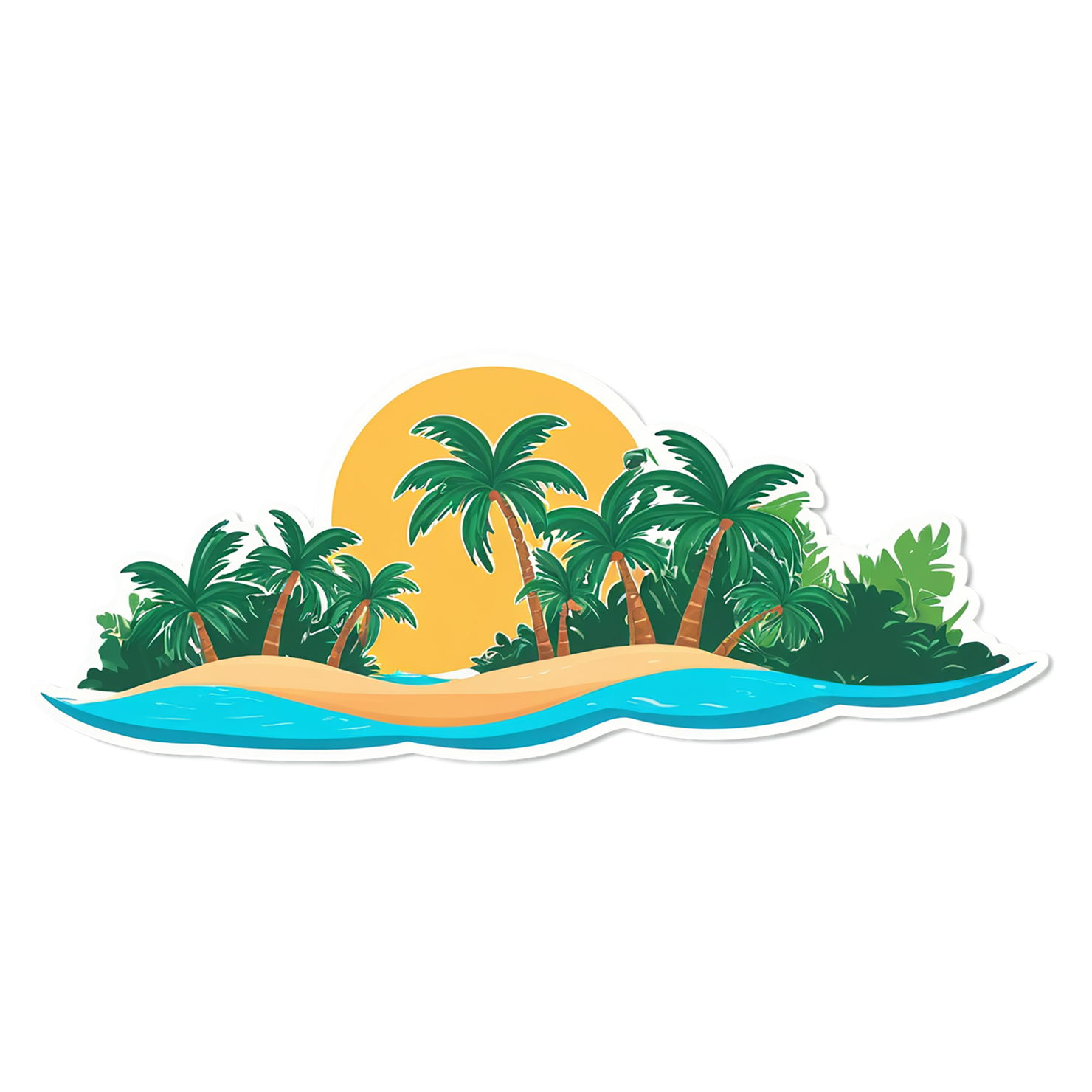 Beach cute sticker isolated on transparent background #12404