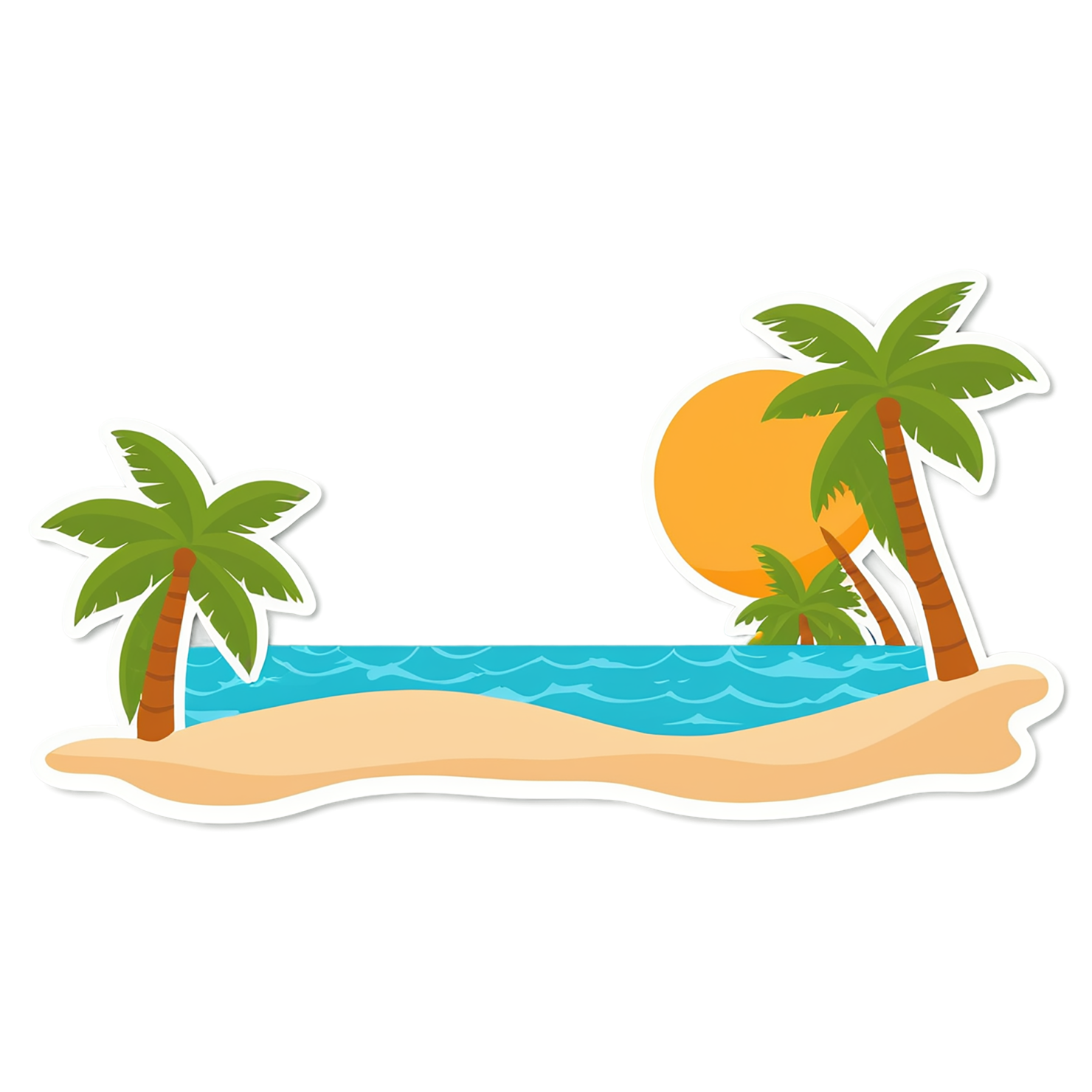Beach cute sticker isolated on transparent background #12405