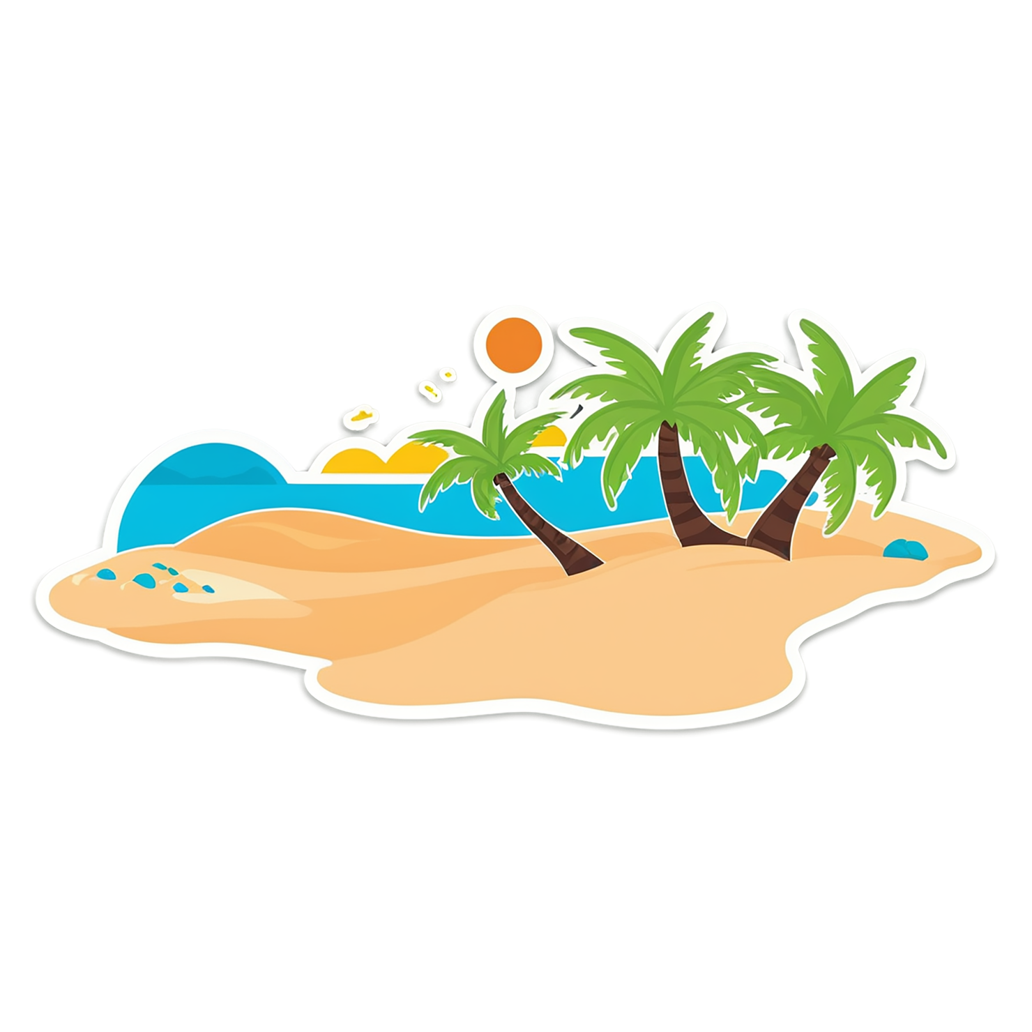Beach cute sticker isolated on transparent background #12408
