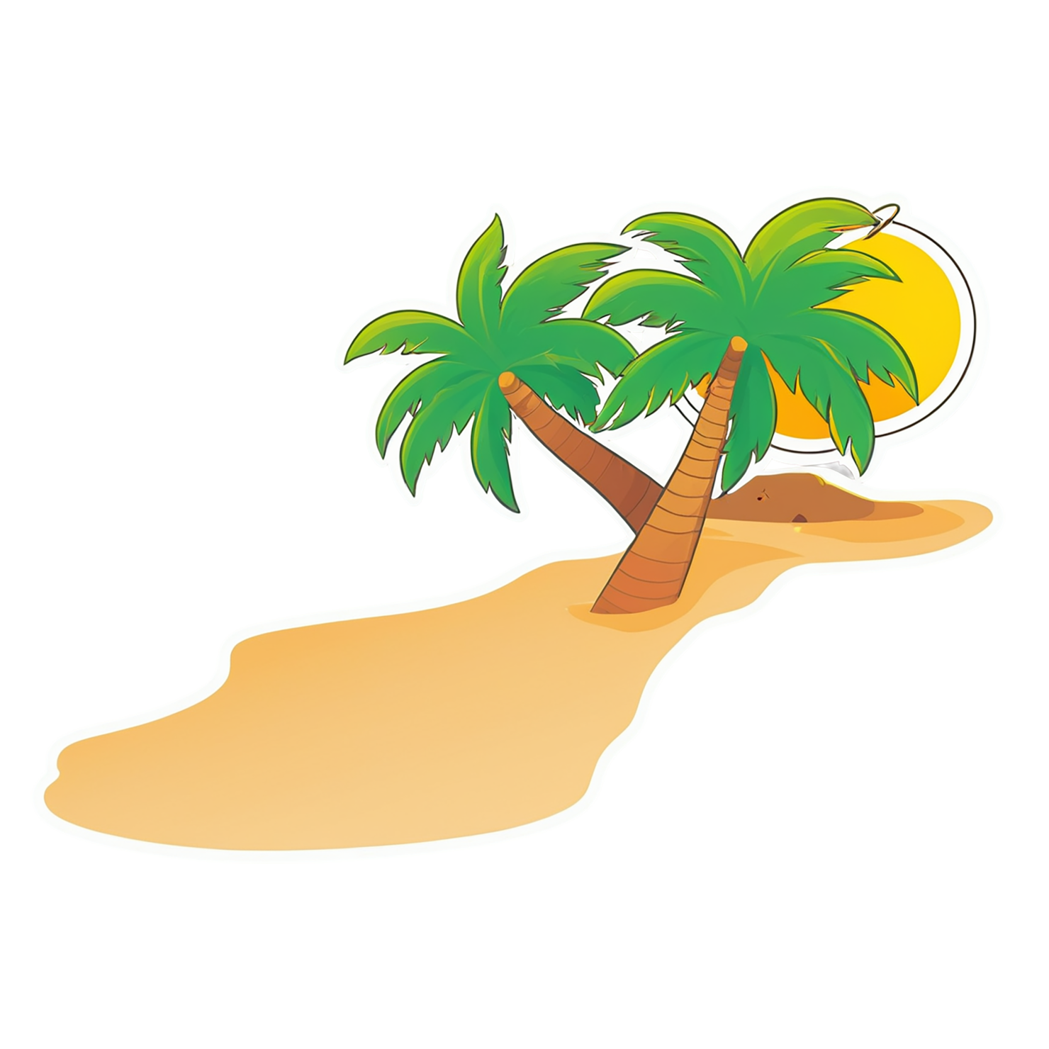 Beach cute sticker isolated on transparent background #12410
