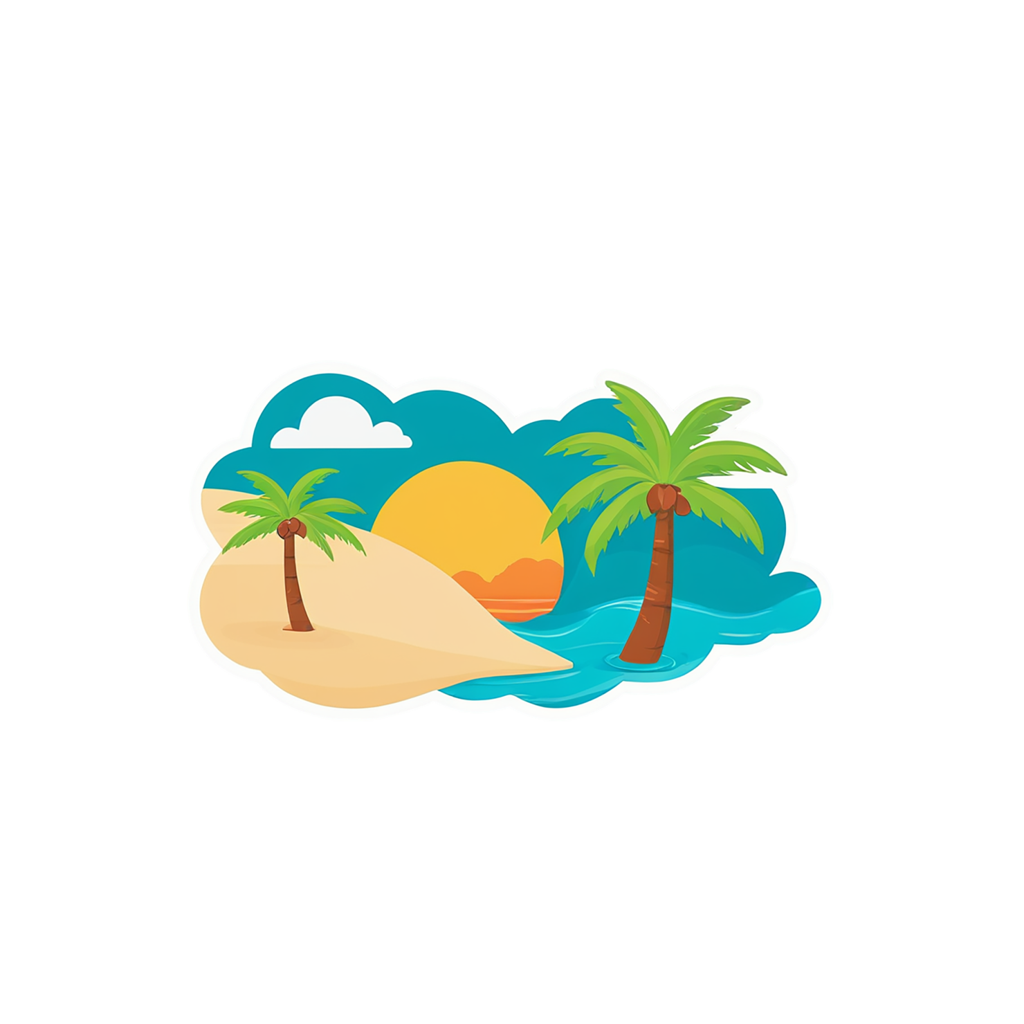Beach cute sticker isolated on transparent background #12411