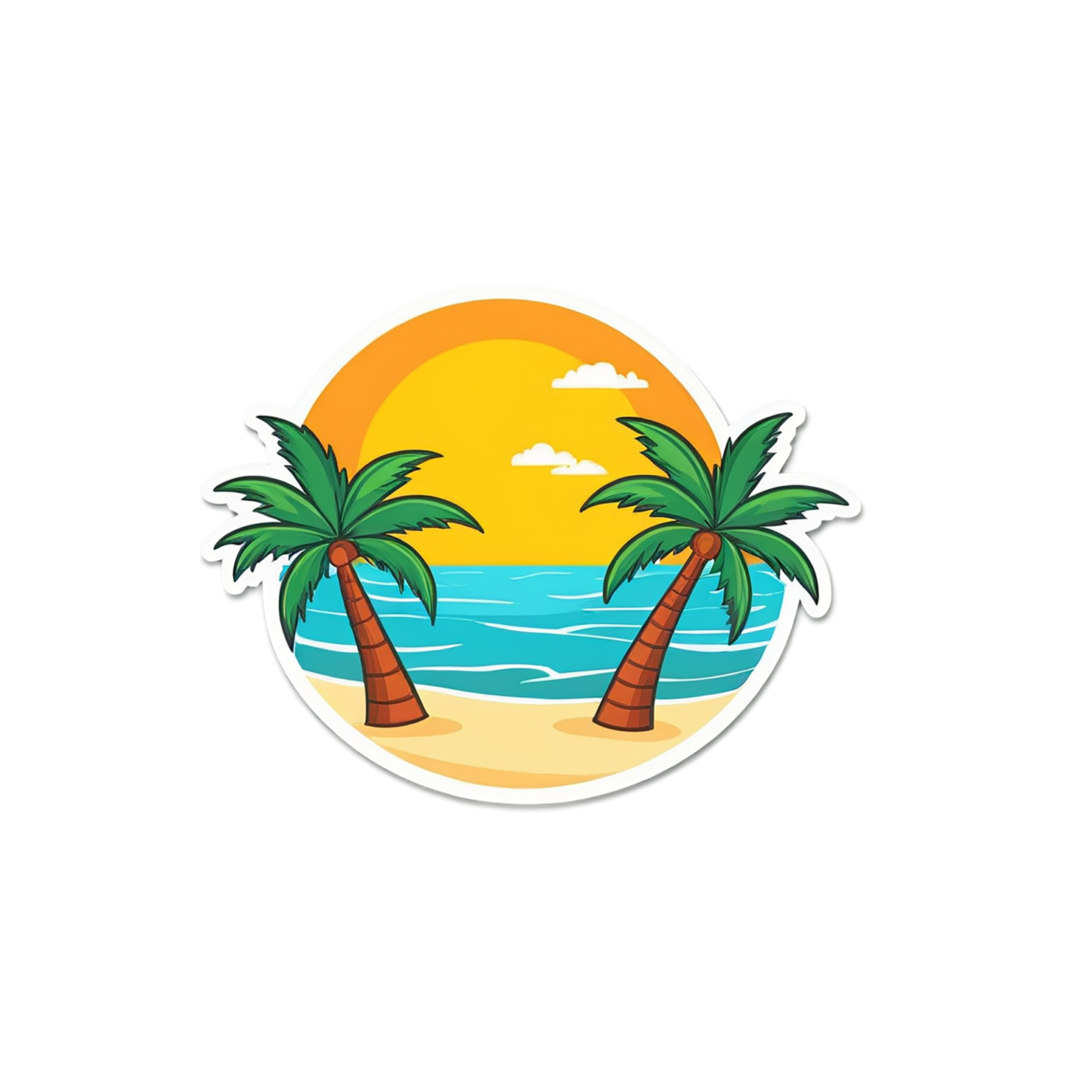 Beach cute sticker isolated on transparent background #12413