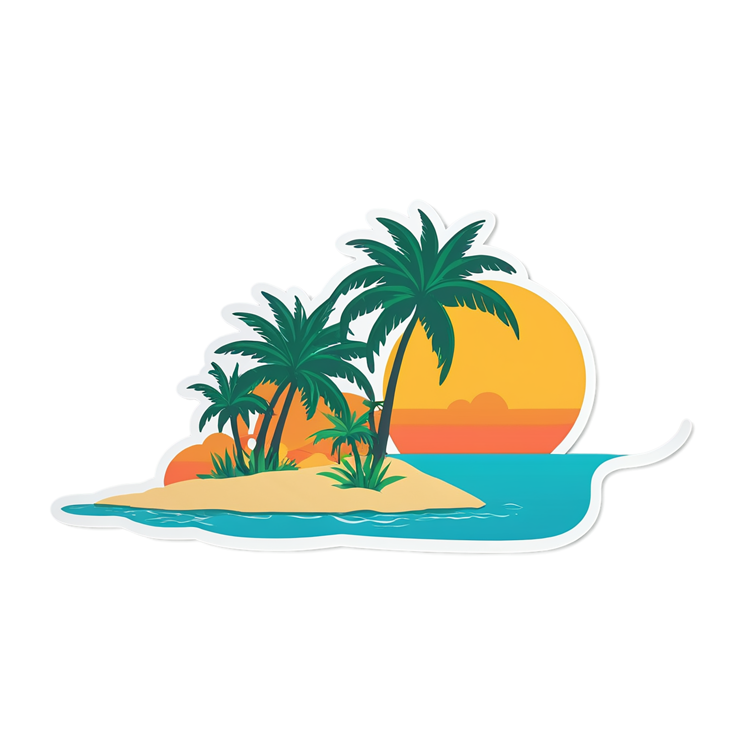 Beach cute sticker isolated on transparent background #12414