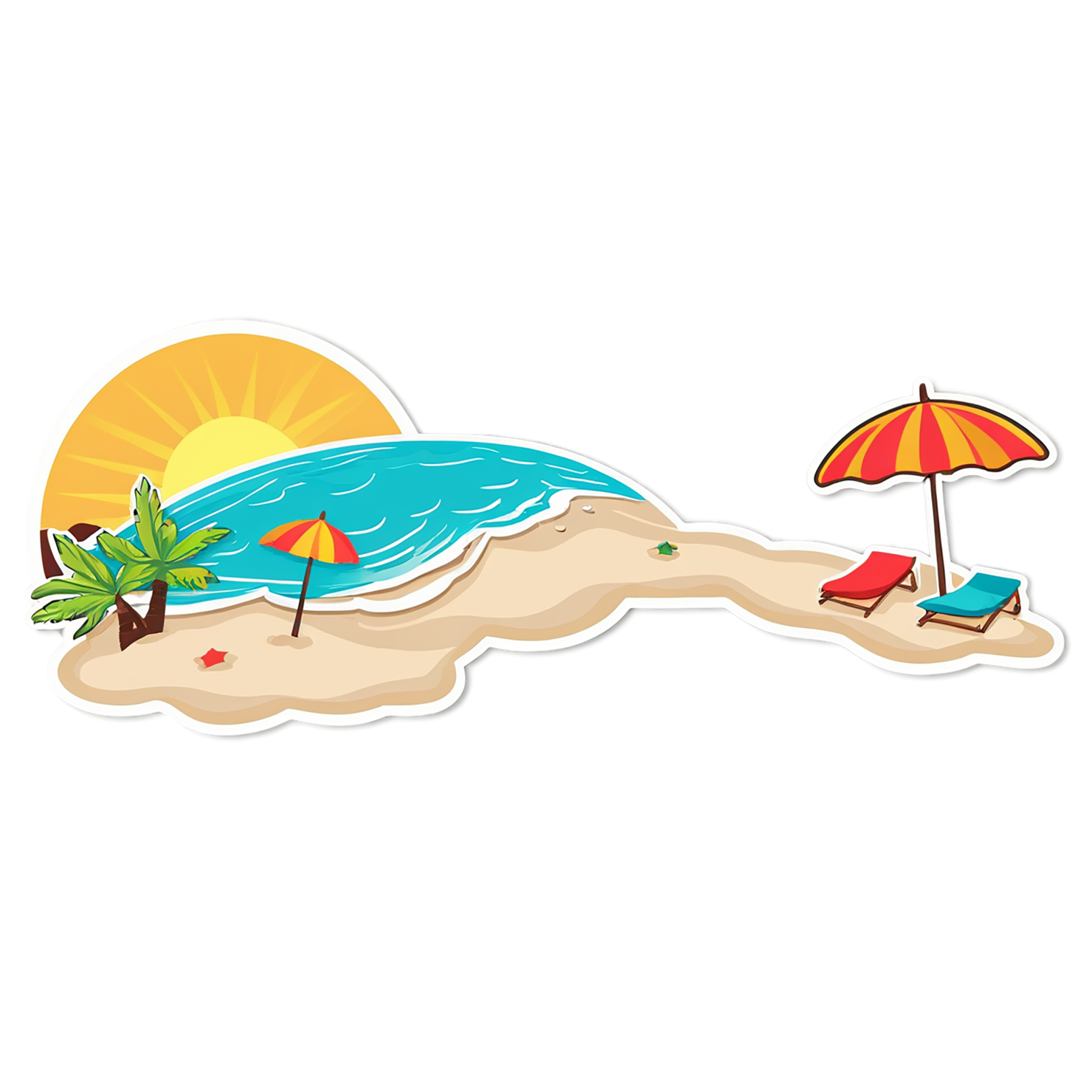 Beach cute sticker isolated on transparent background #12415
