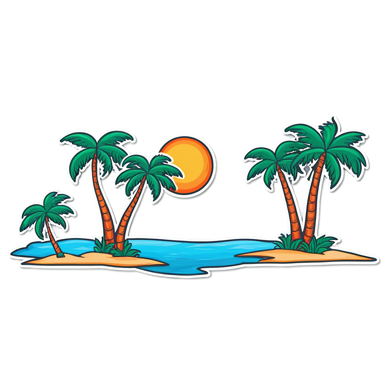 Beach cute sticker isolated on transparent background #12417