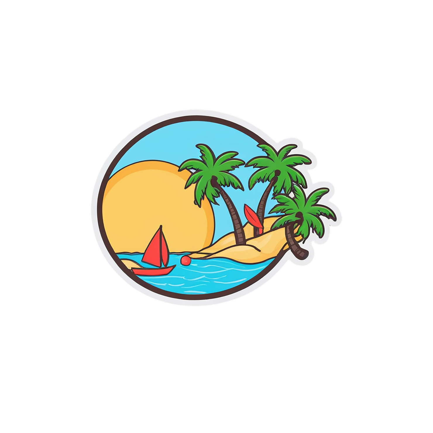 Beach cute sticker isolated on transparent background #12419