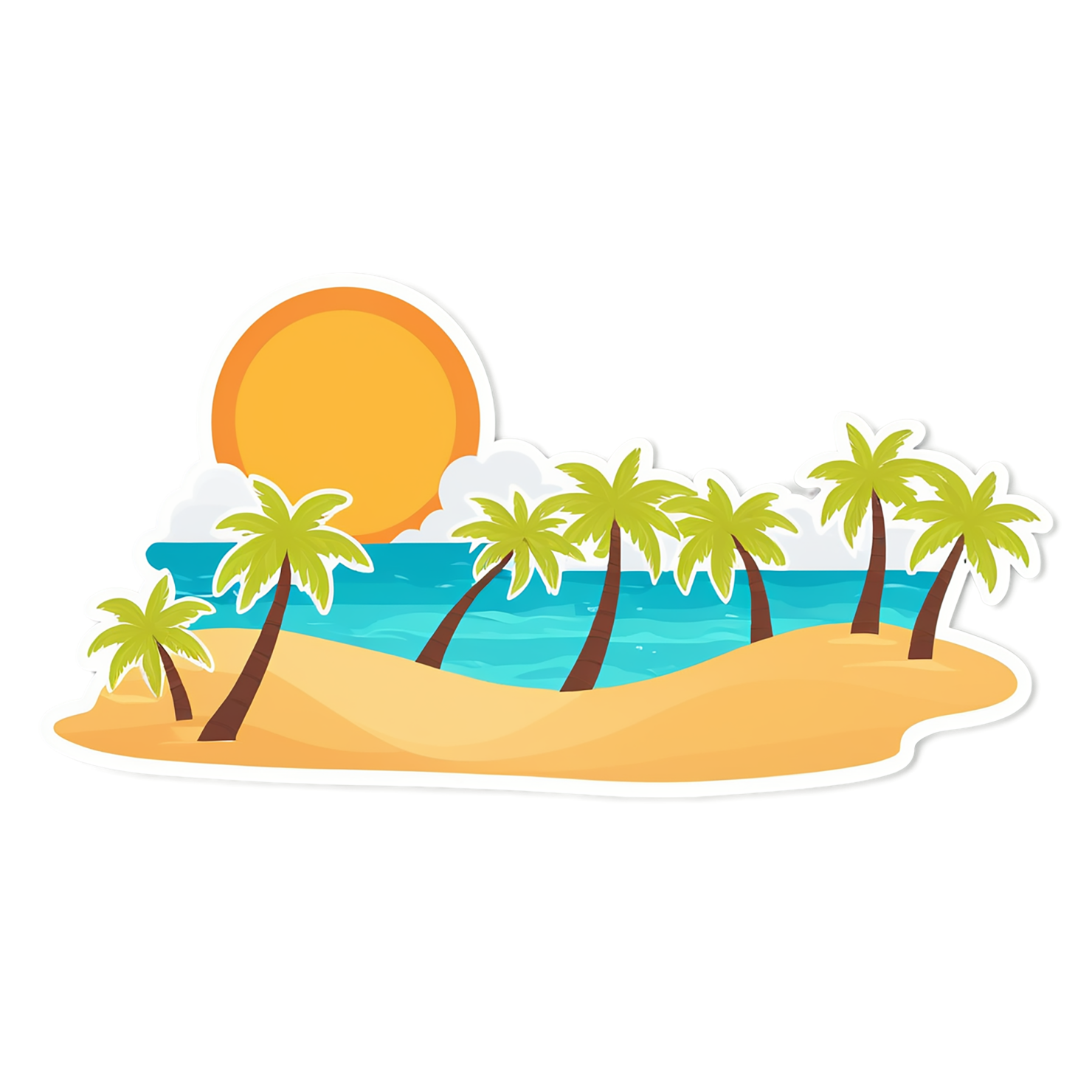 Beach cute sticker isolated on transparent background #12420