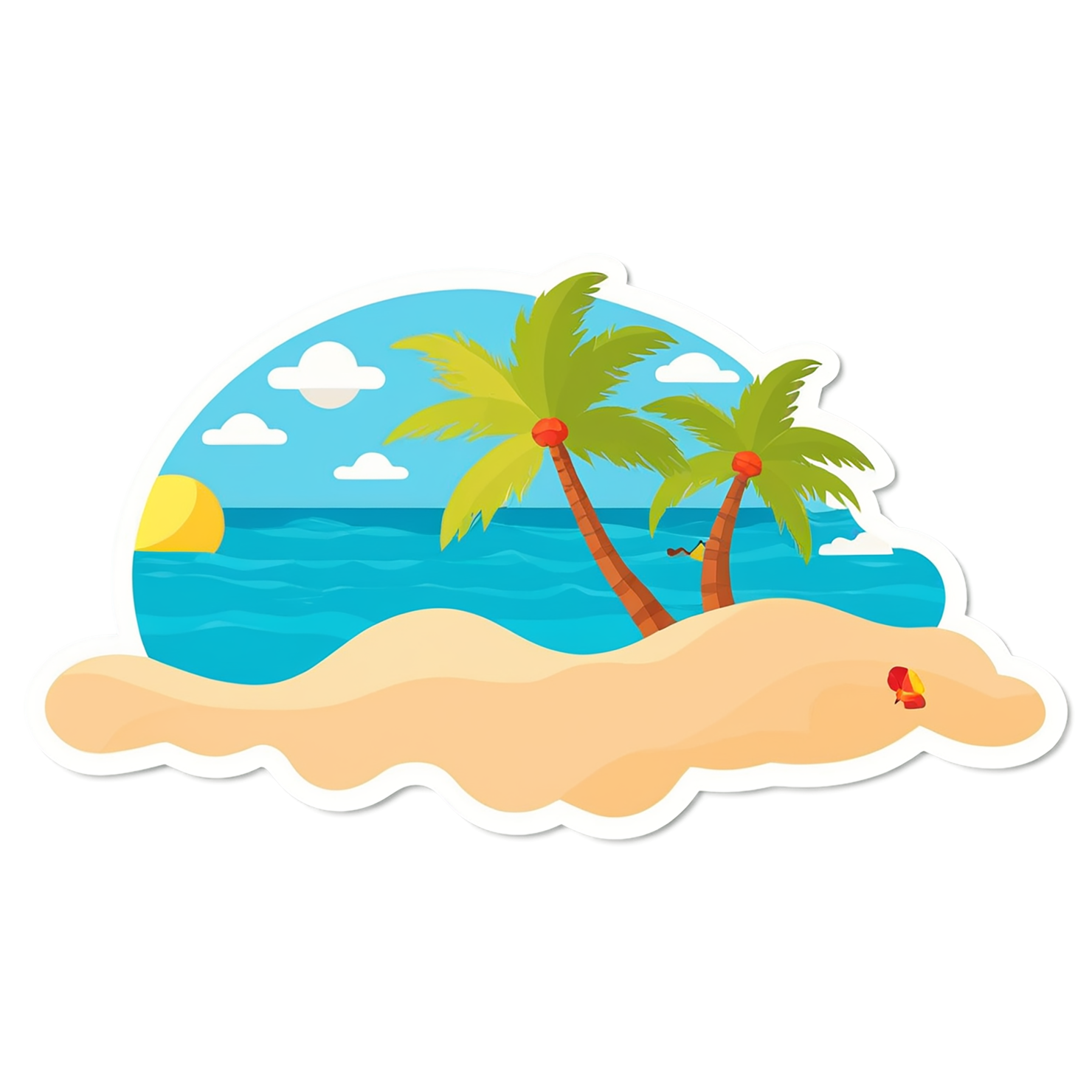 Beach cute sticker isolated on transparent background #12421